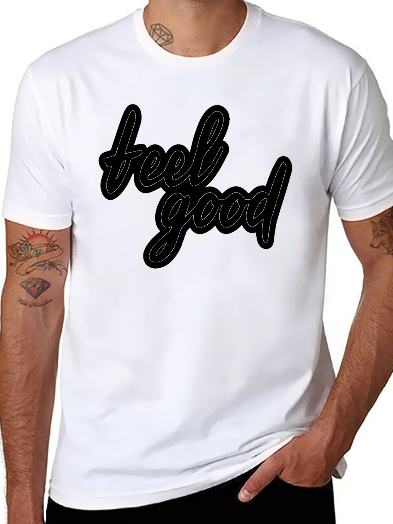 Feel Good Black Graphic Tee - Stylish Casual Wear