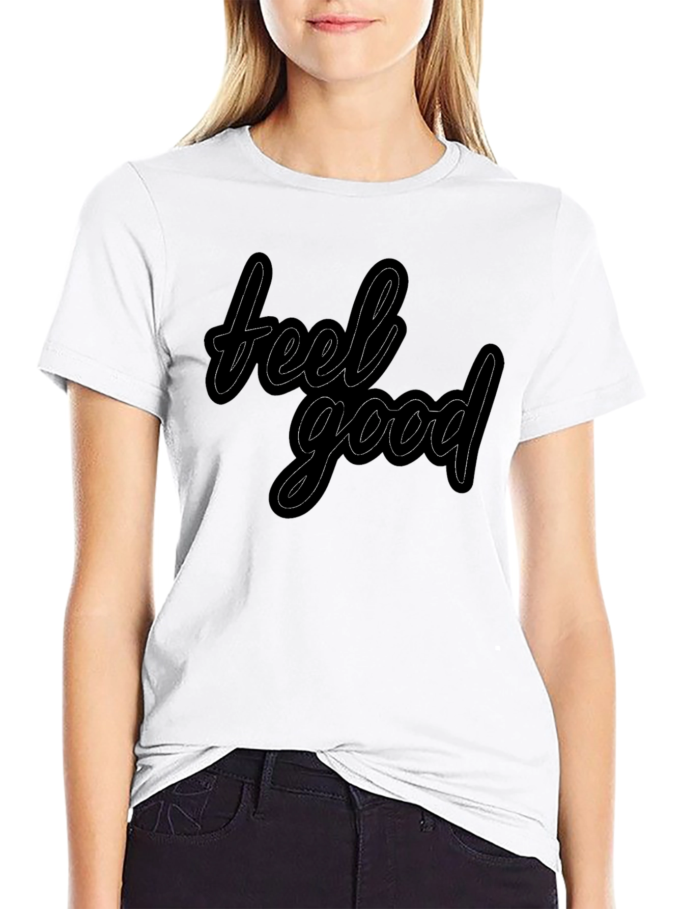 Feel Good Black Graphic Tee - Stylish Casual Wear
