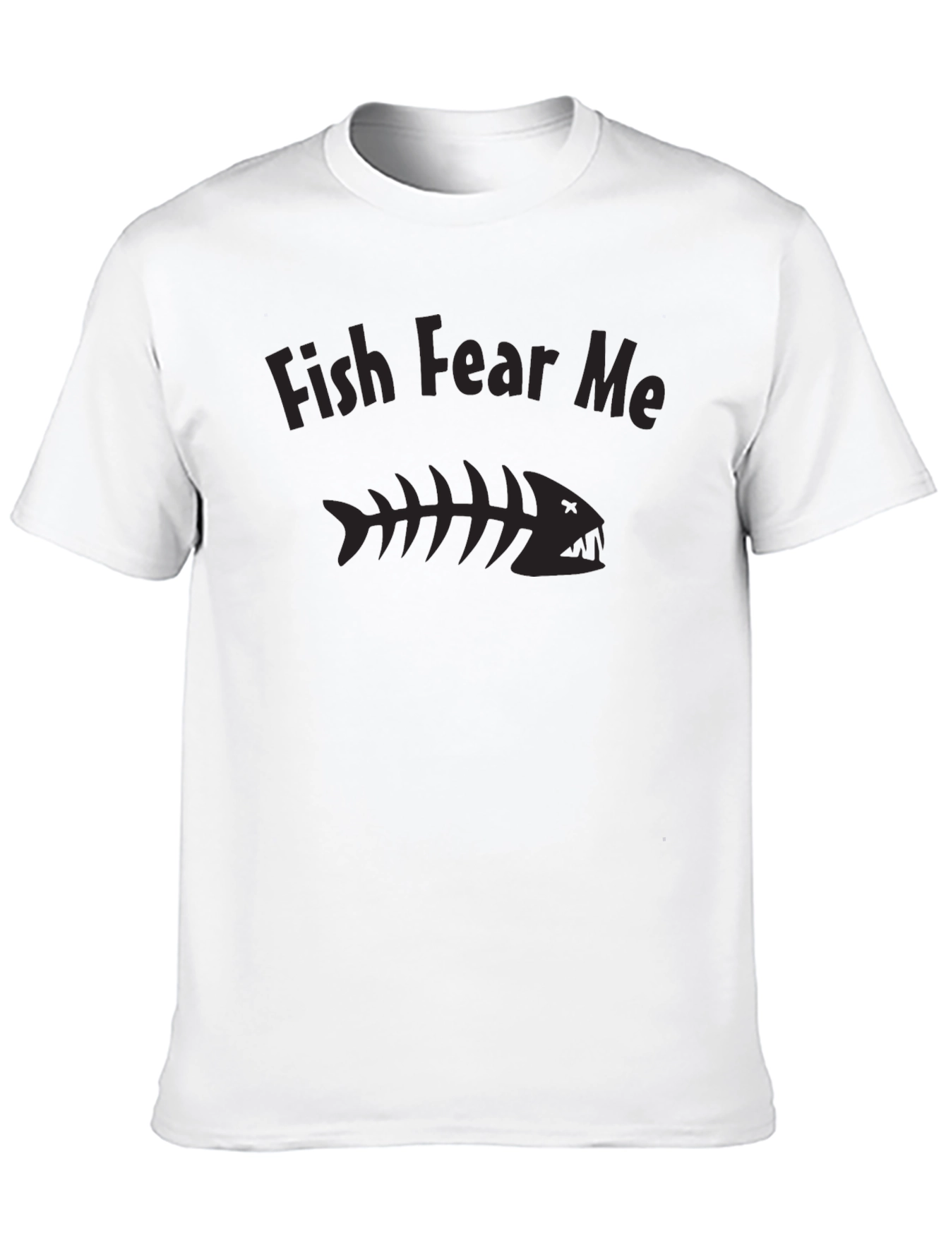 Fish Fear Me Graphic Tee - Black Cotton T-Shirt