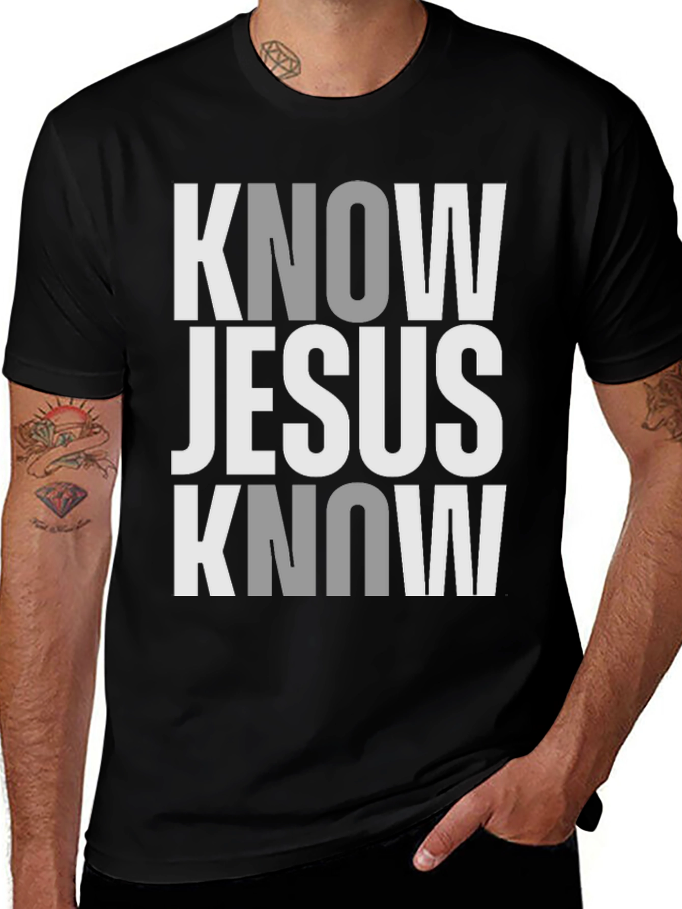 Know Jesus Know Peace - Black Graphic T-Shirt