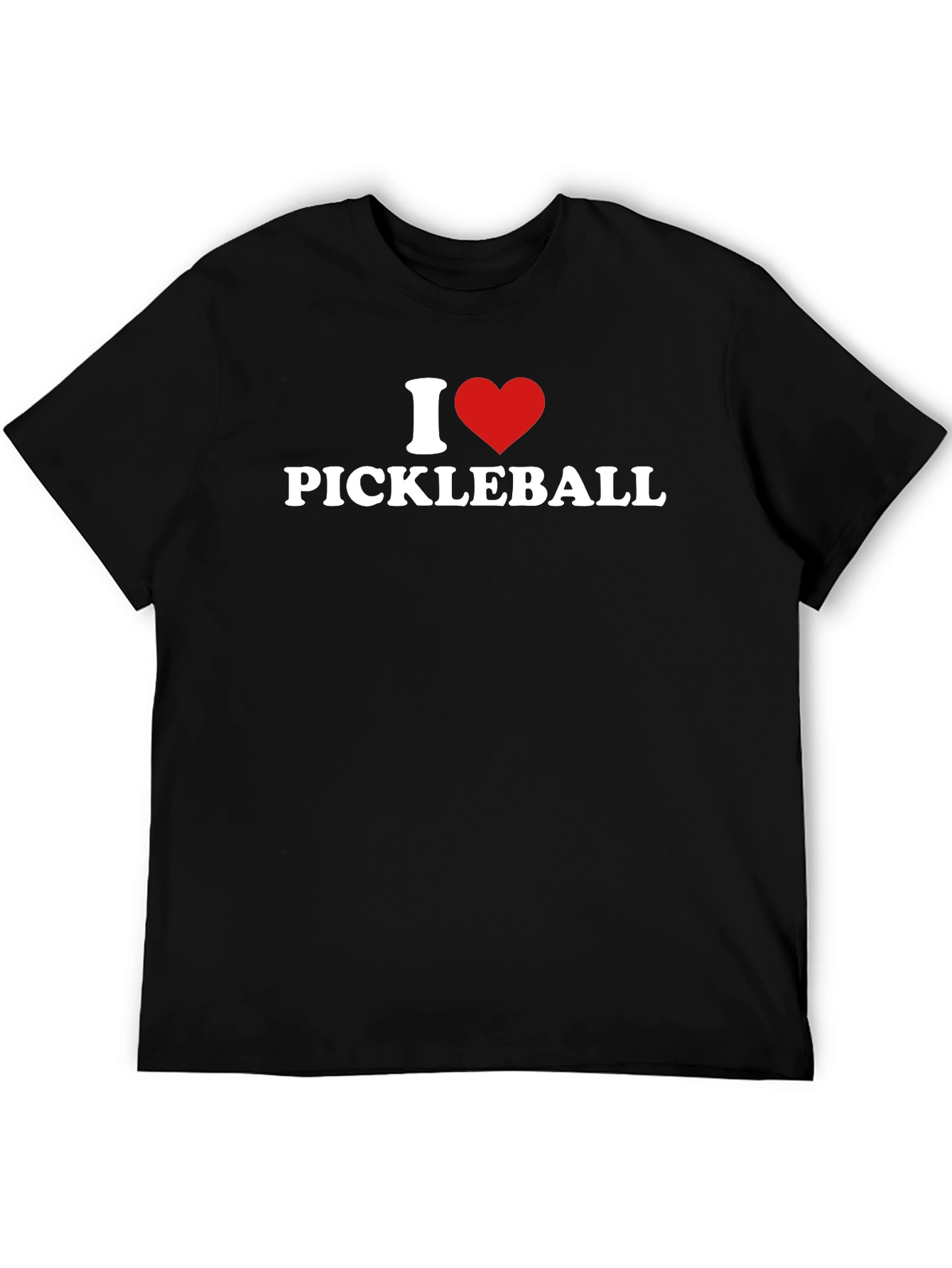 I Love Pickleball Black T-Shirt