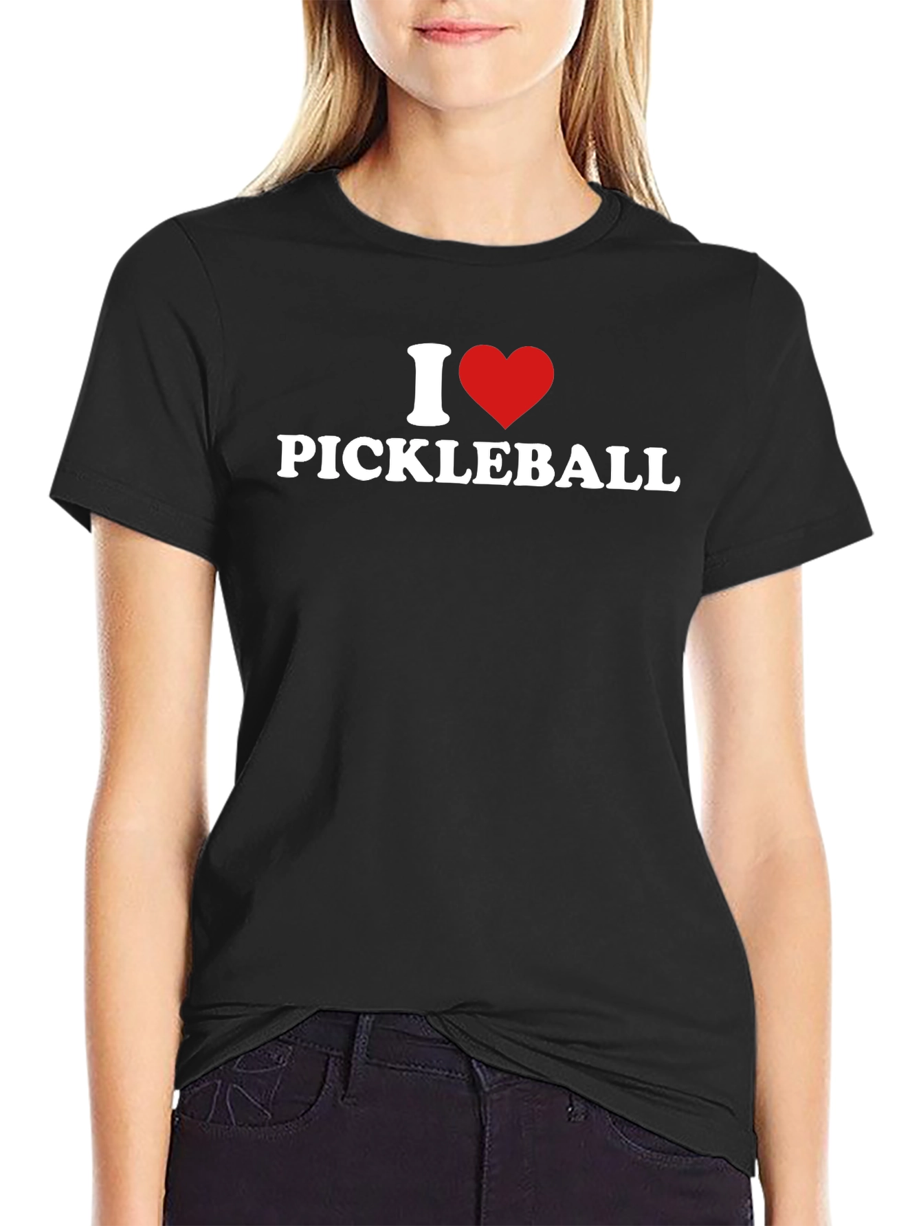 I Love Pickleball Black T-Shirt