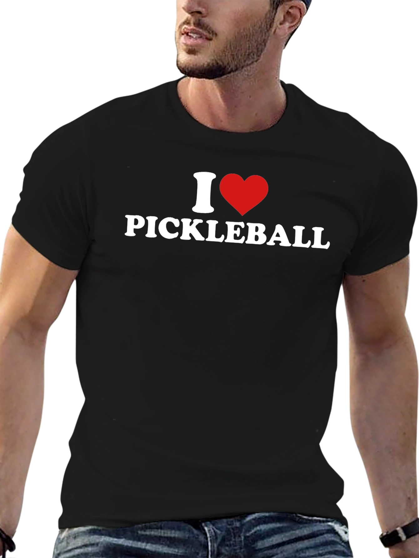 I Love Pickleball Black T-Shirt