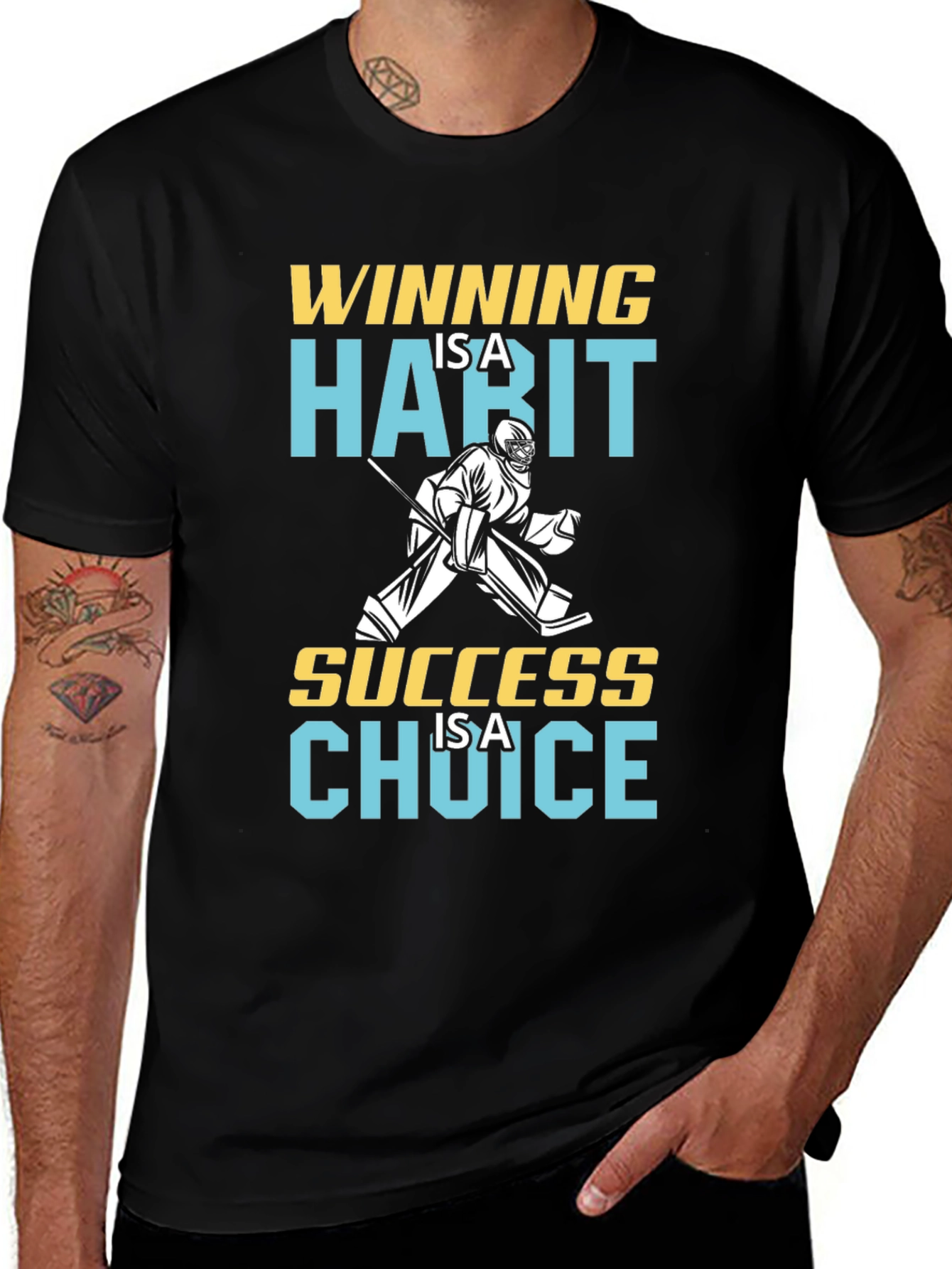 Winning Hockey Graphic T-Shirt - Success is a Choice