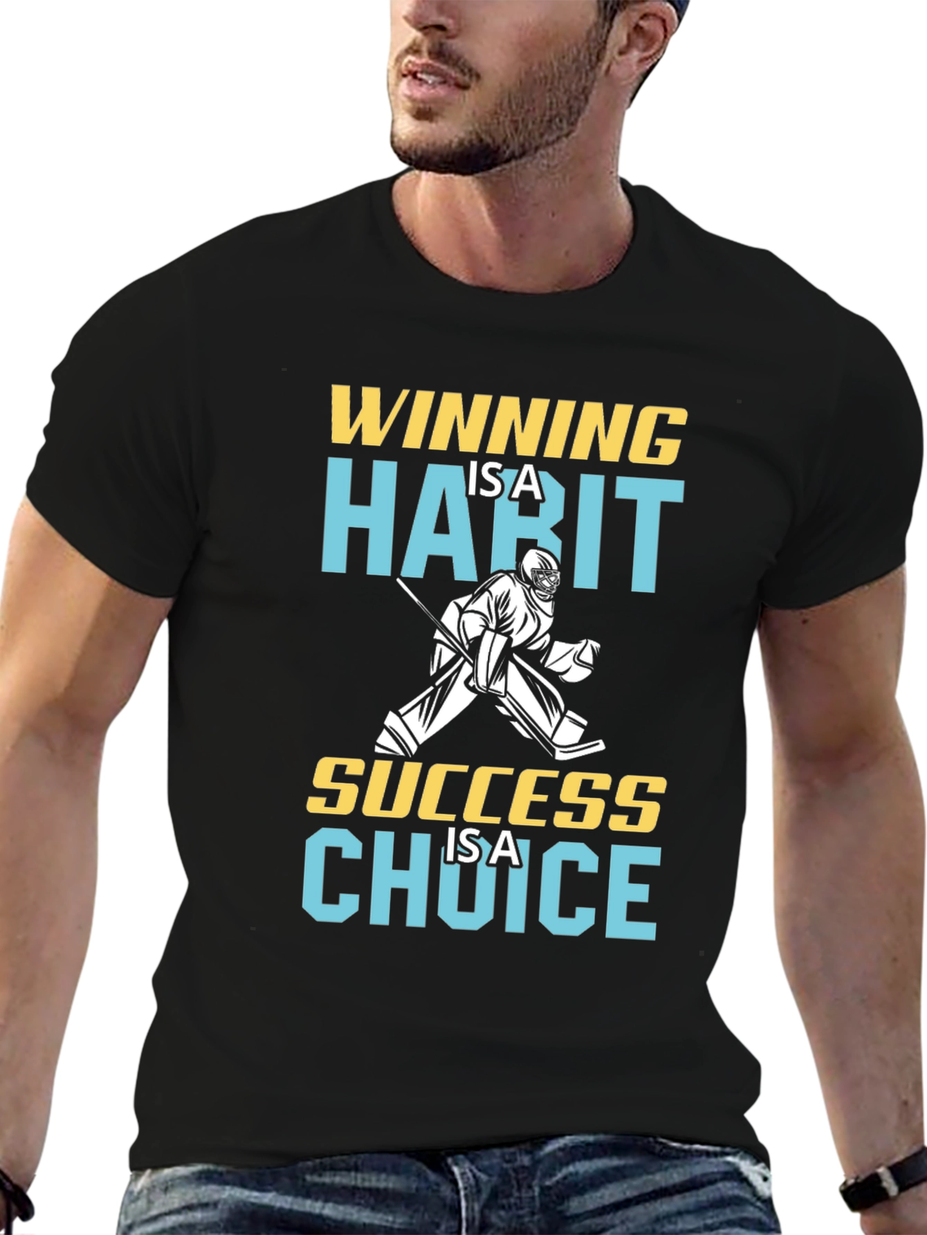 Winning Hockey Graphic T-Shirt - Success is a Choice