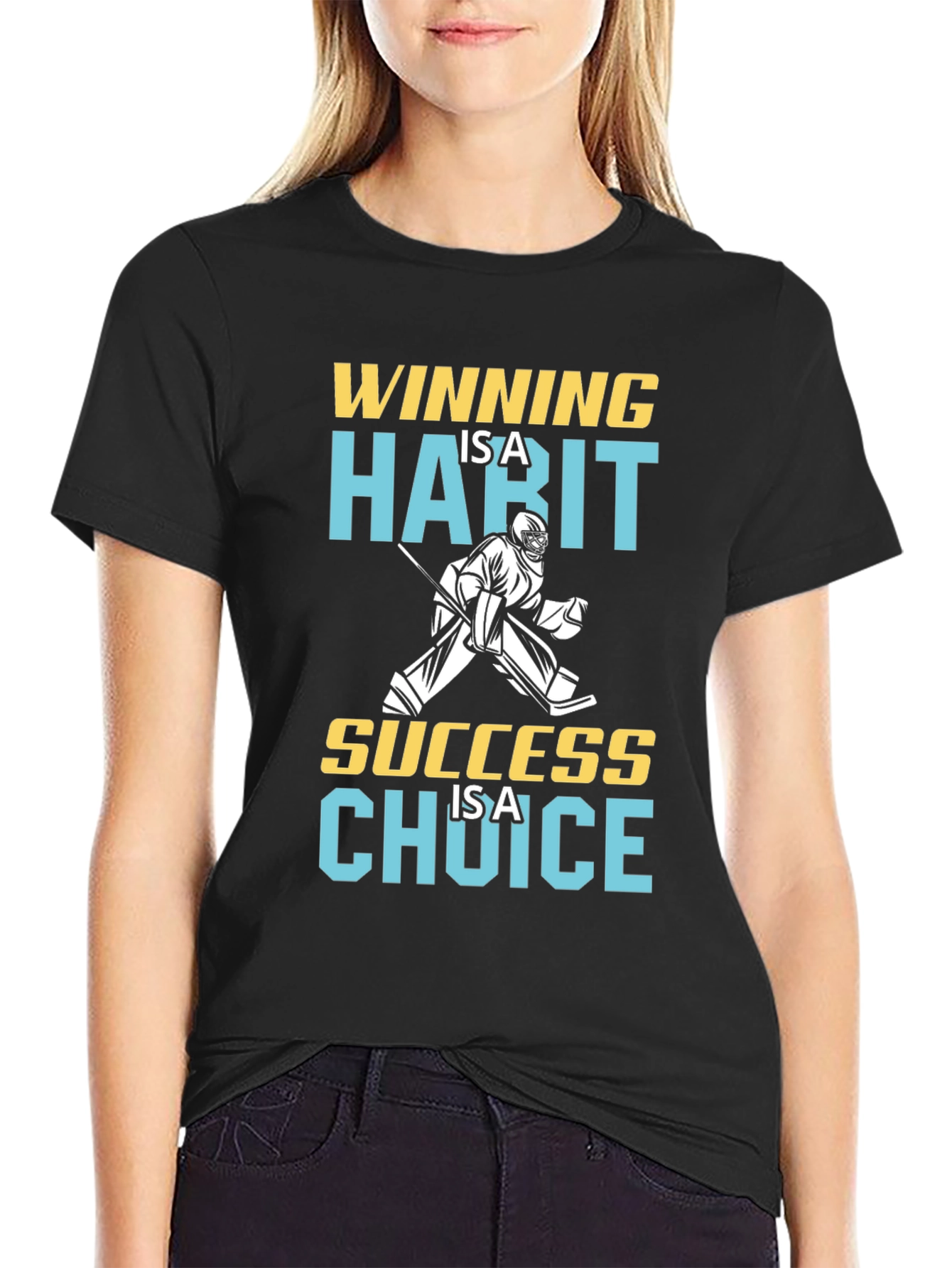 Winning Hockey Graphic T-Shirt - Success is a Choice