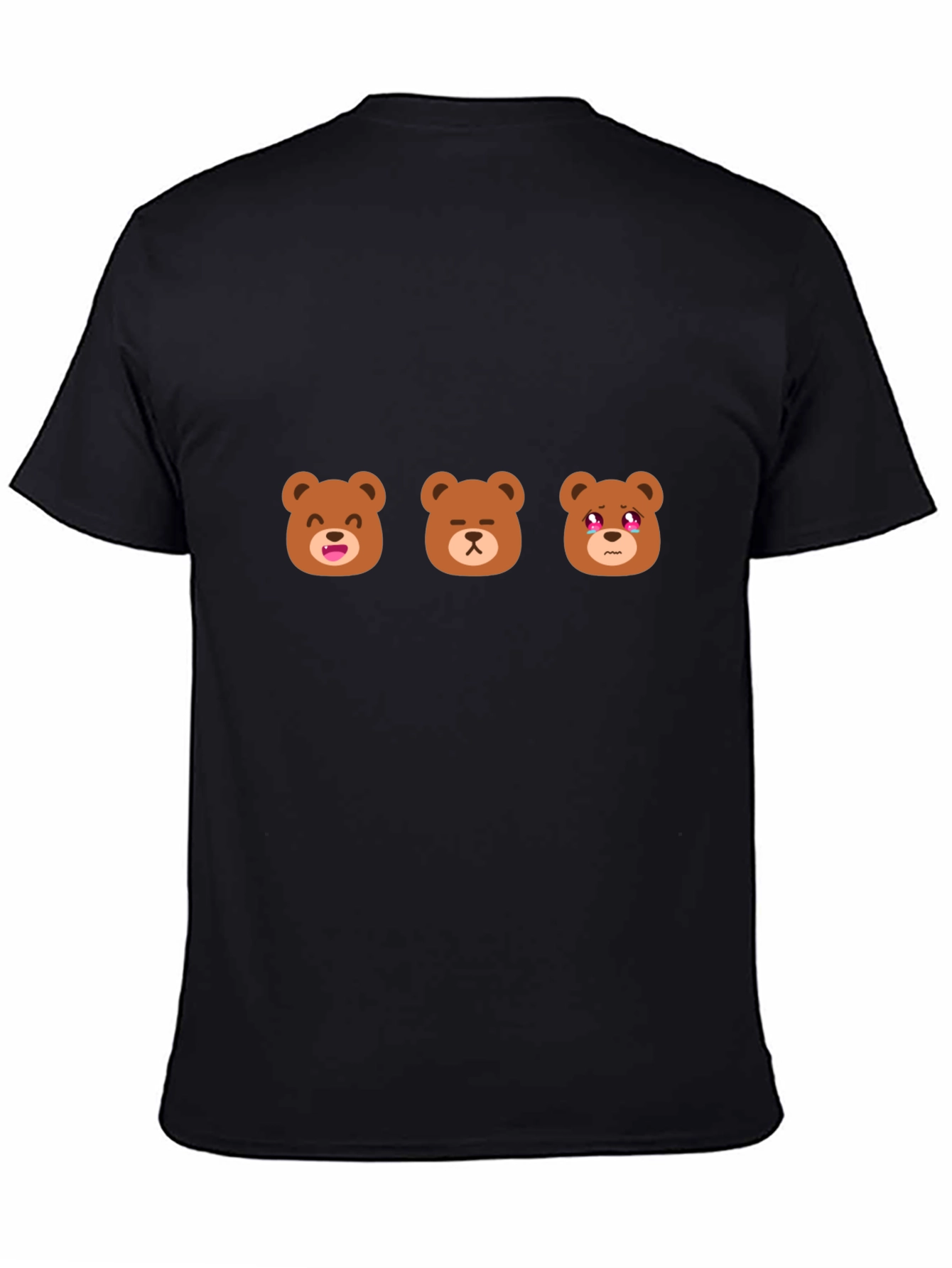 Emoji Bear T-Shirt - Black Cotton Blend Tee