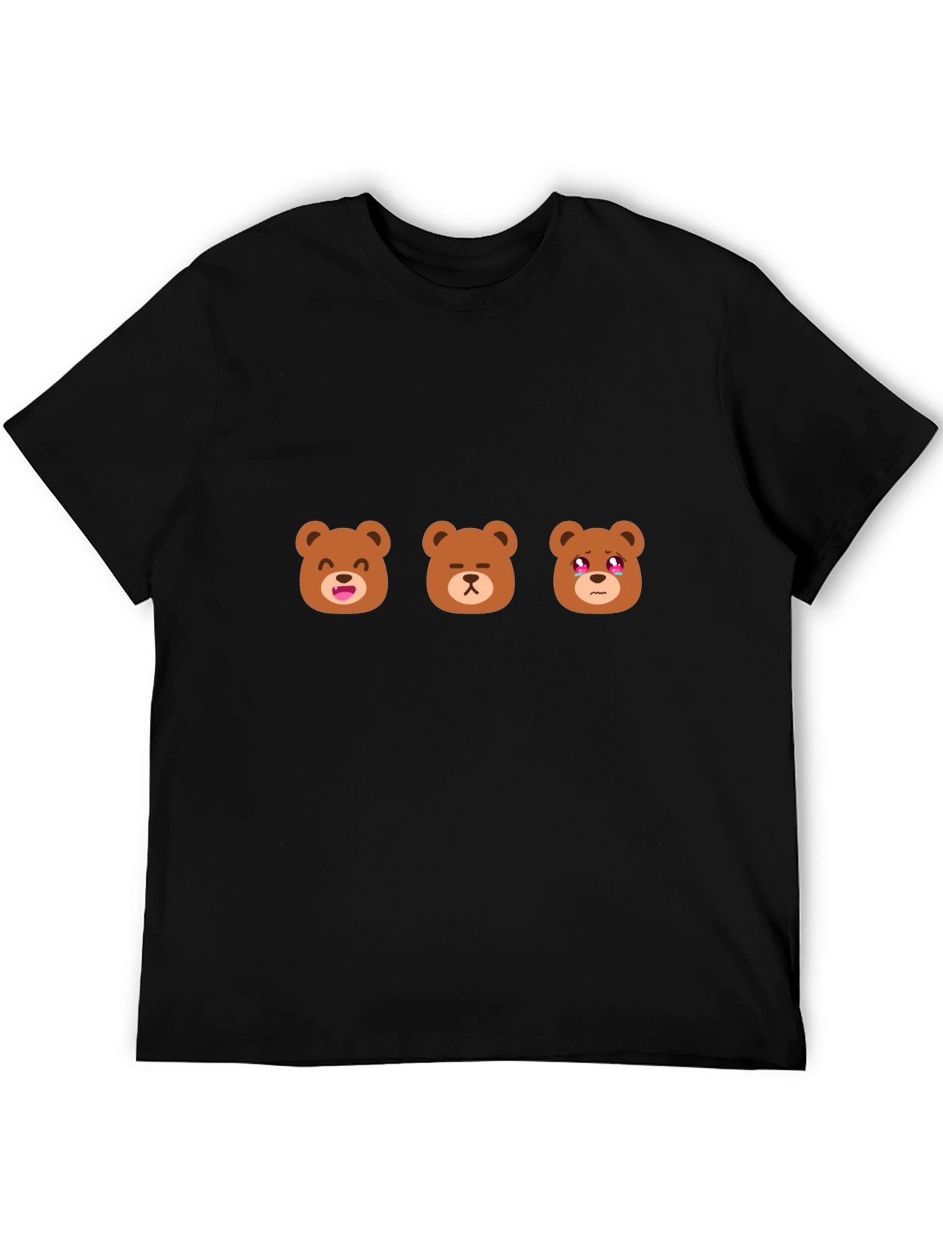 Emoji Bear T-Shirt - Black Cotton Blend Tee