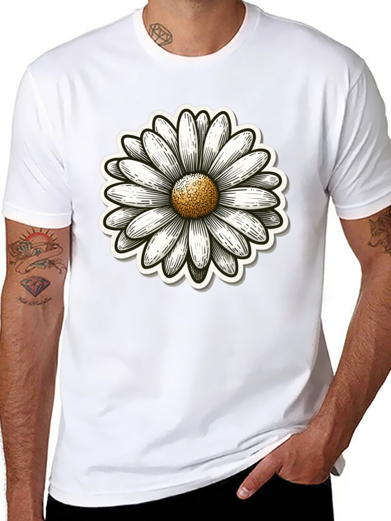 Daisy Graphic Black T-Shirt