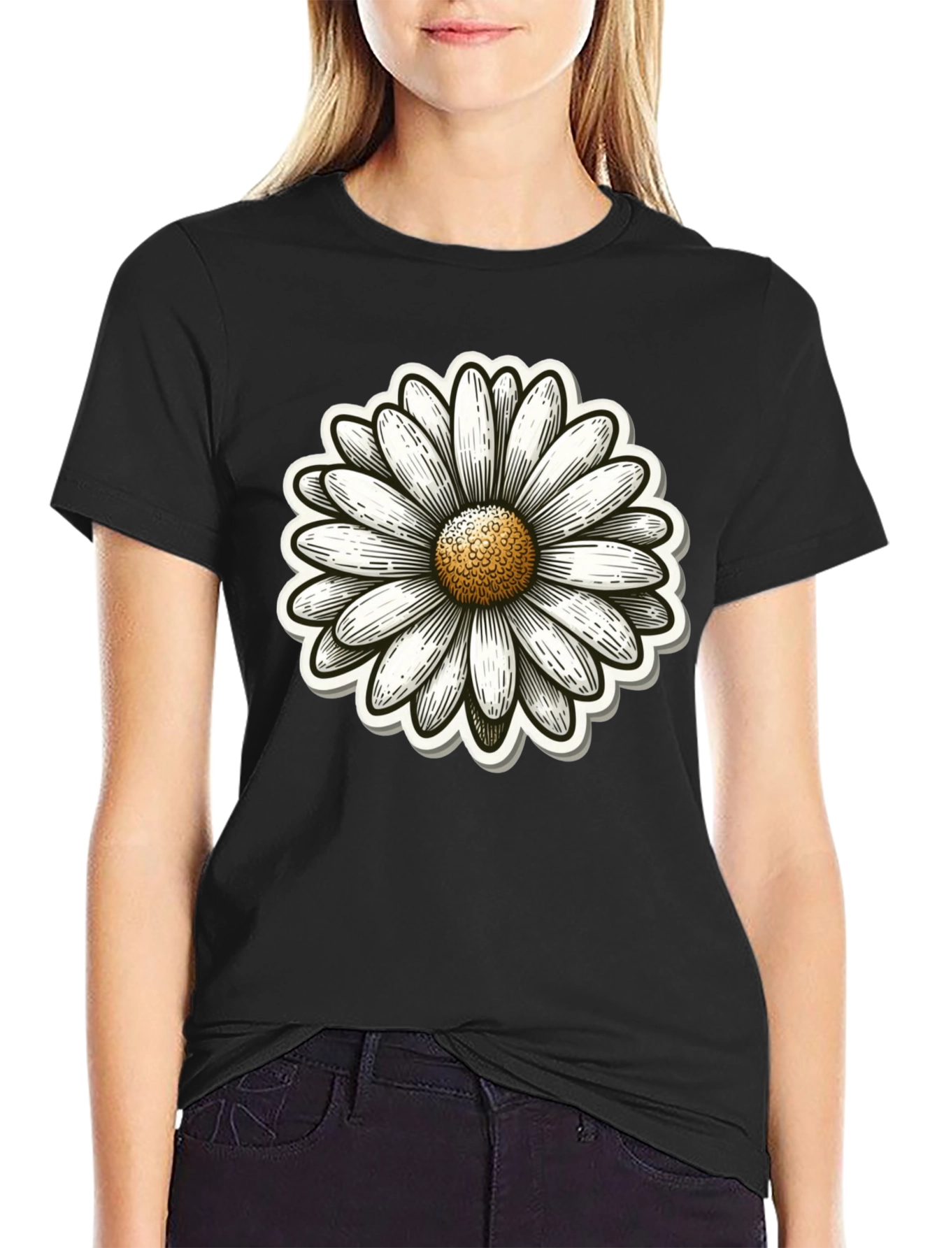 Daisy Graphic Black T-Shirt