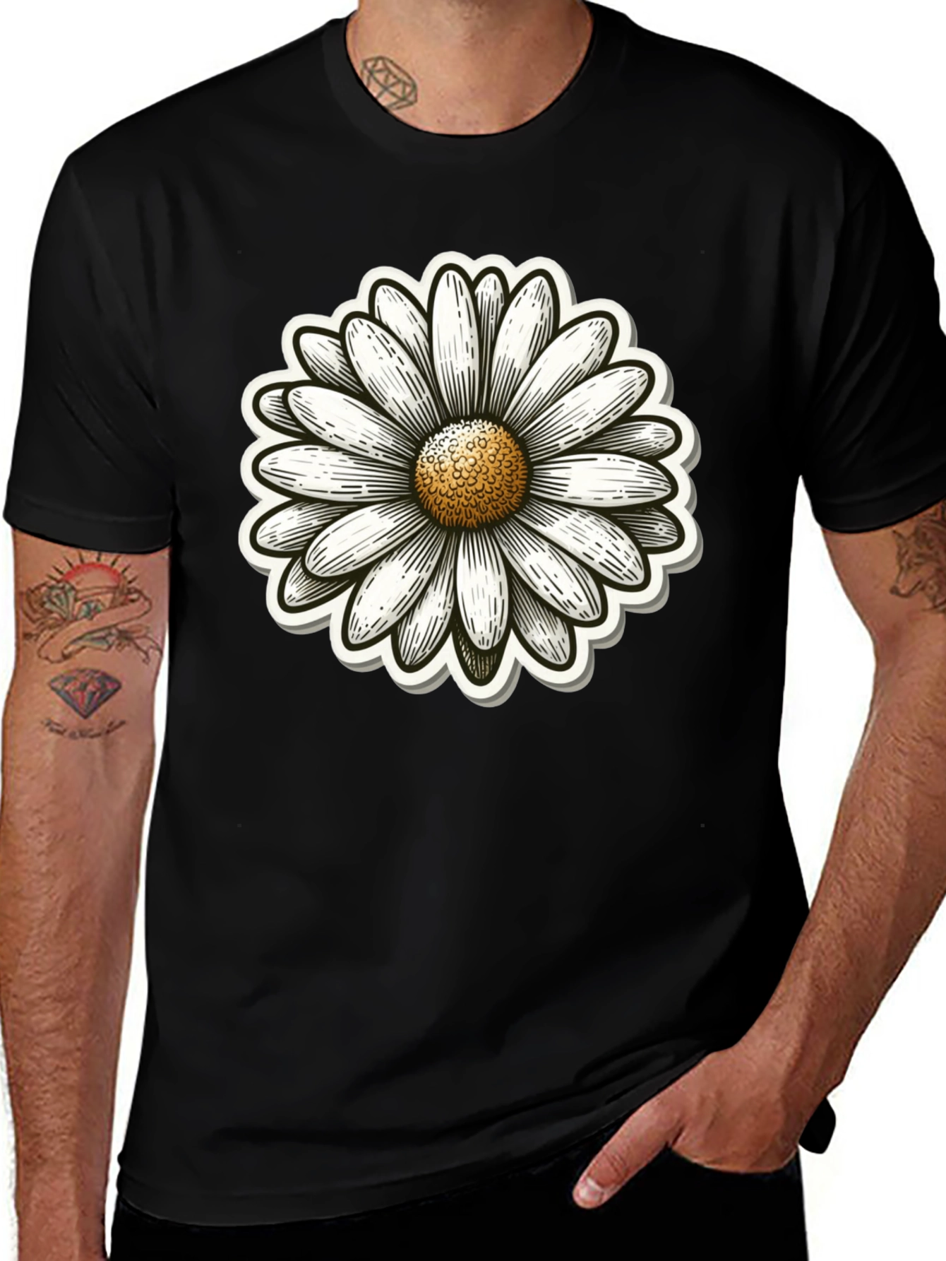 Daisy Graphic Black T-Shirt