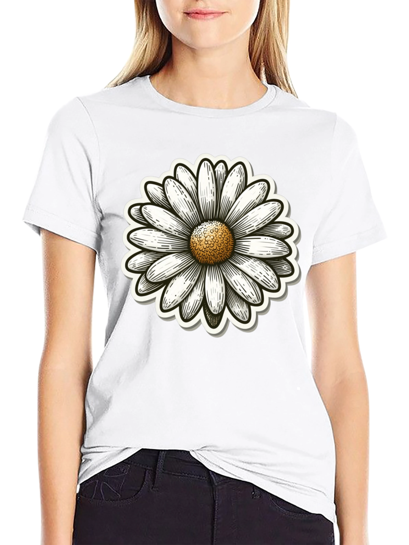 Daisy Graphic Black T-Shirt