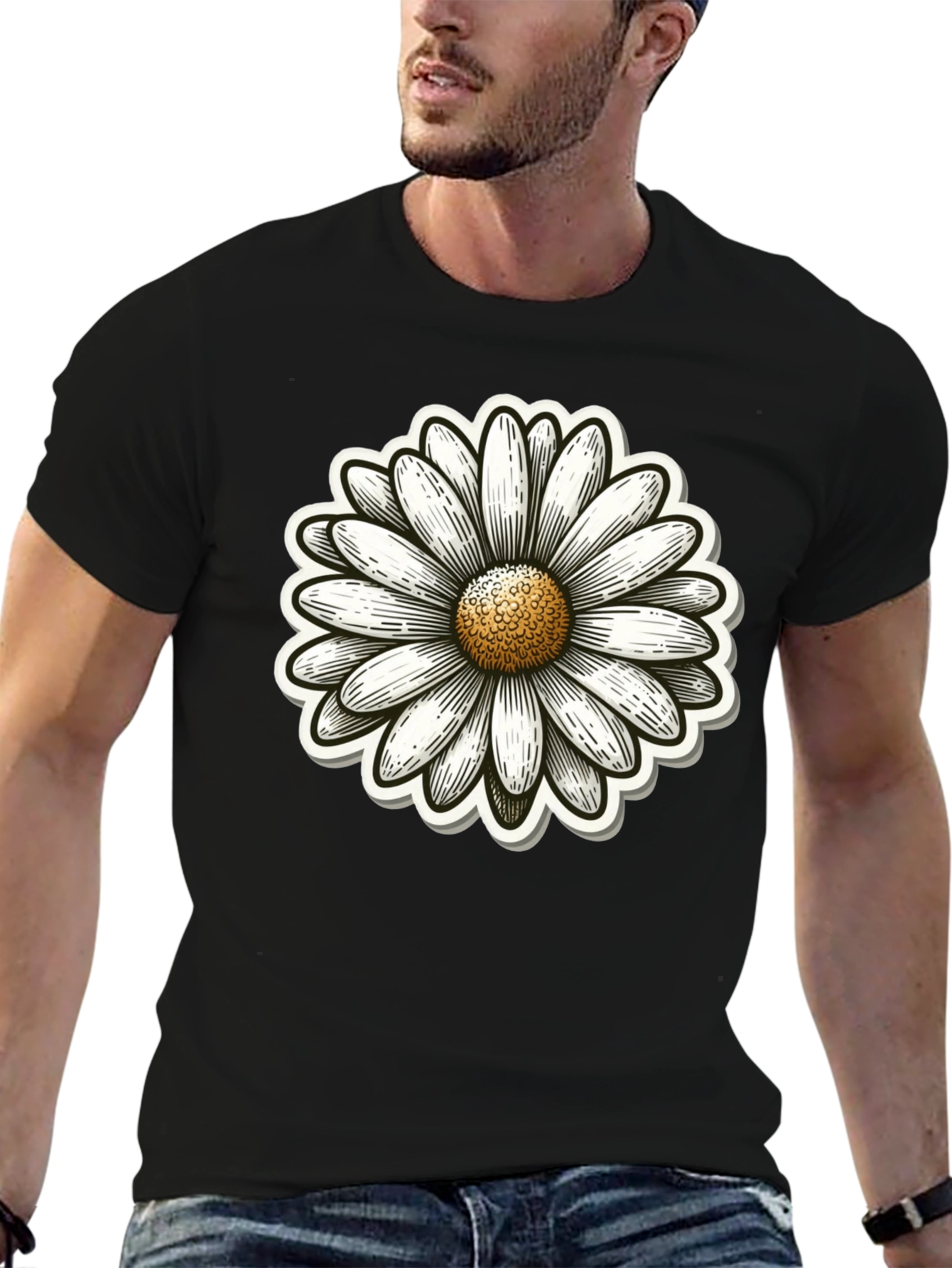 Daisy Graphic Black T-Shirt