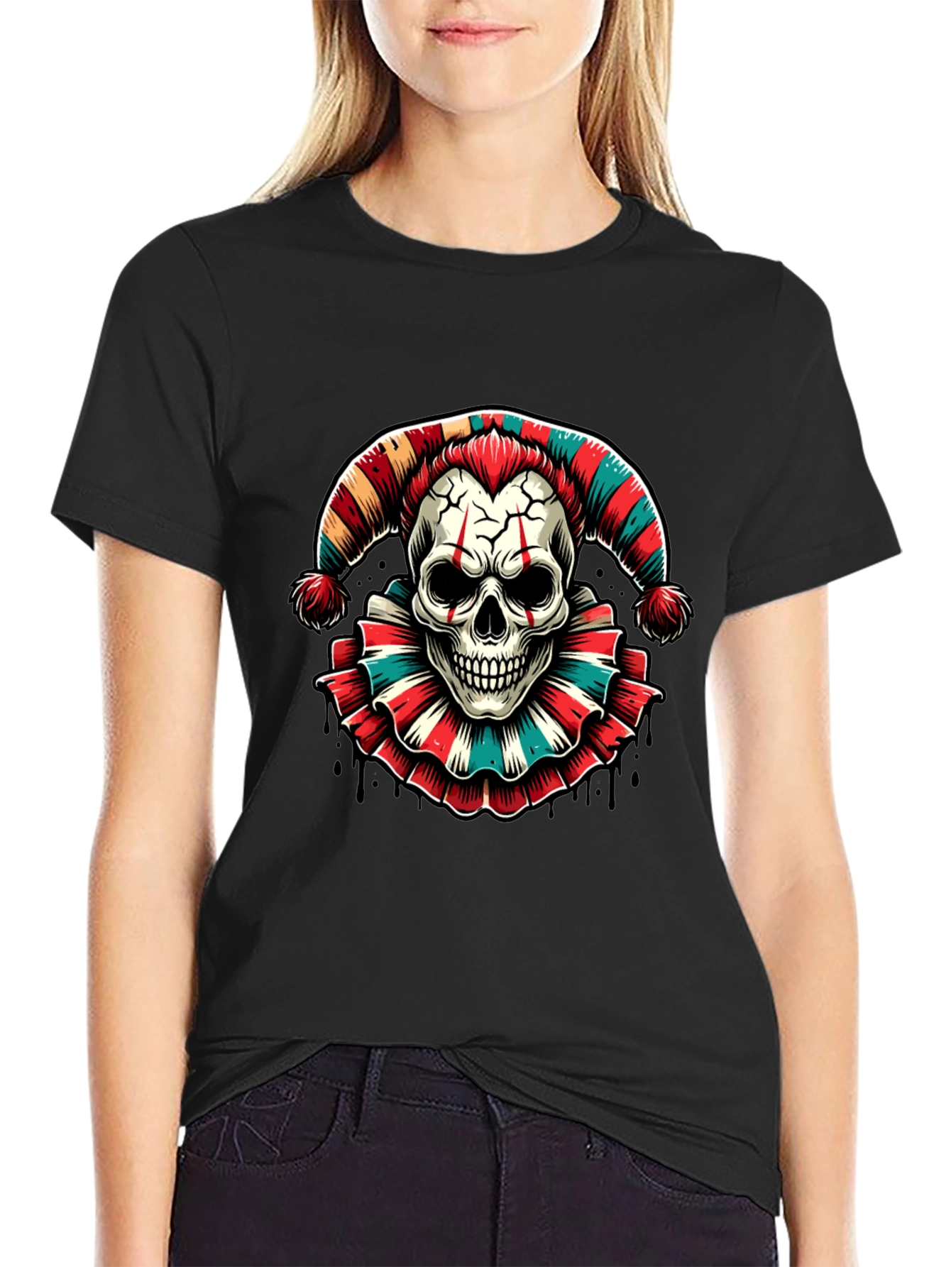Skull Jester Graphic Tee - Mens Black T-Shirt