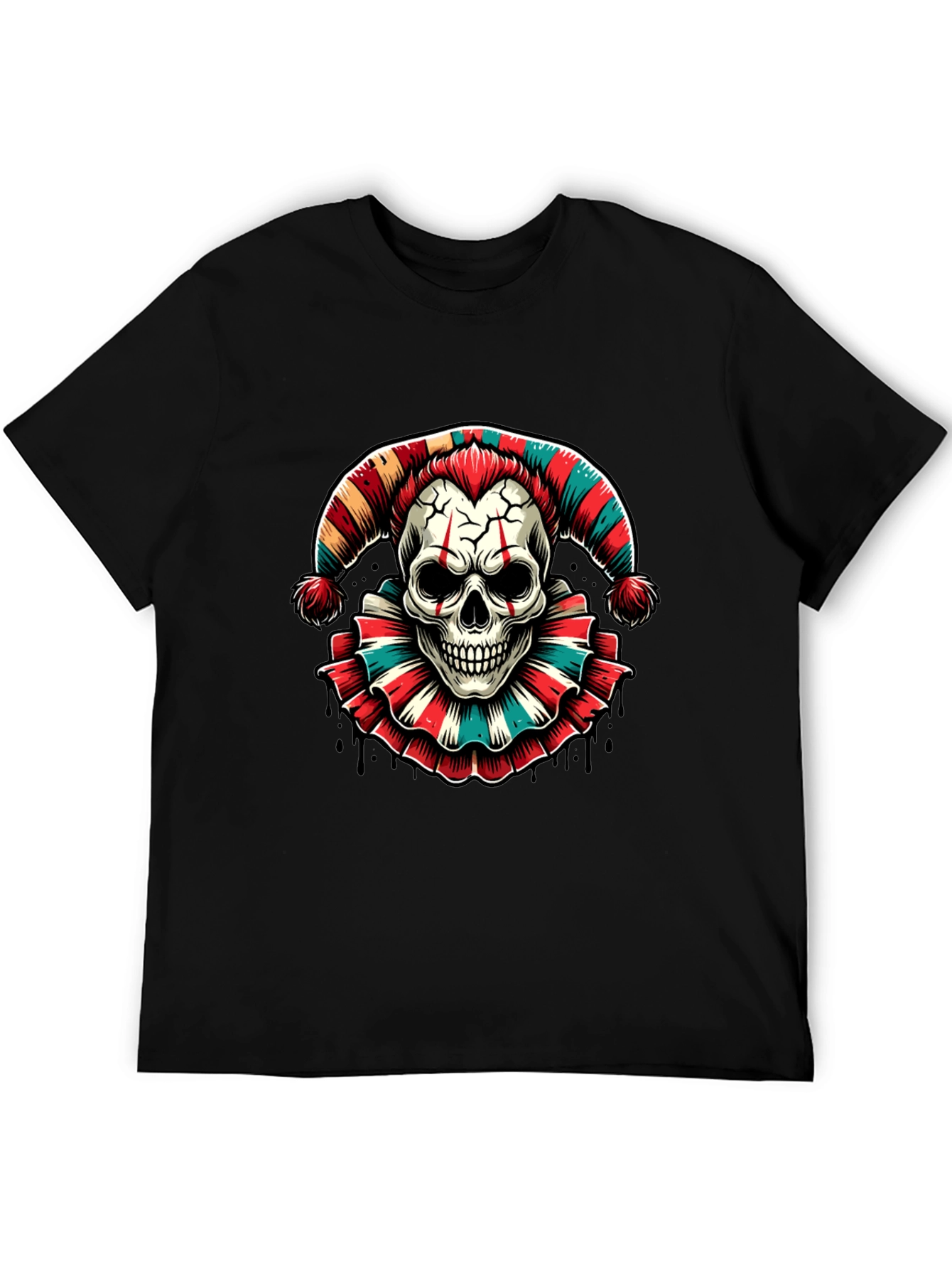 Skull Jester Graphic Tee - Mens Black T-Shirt