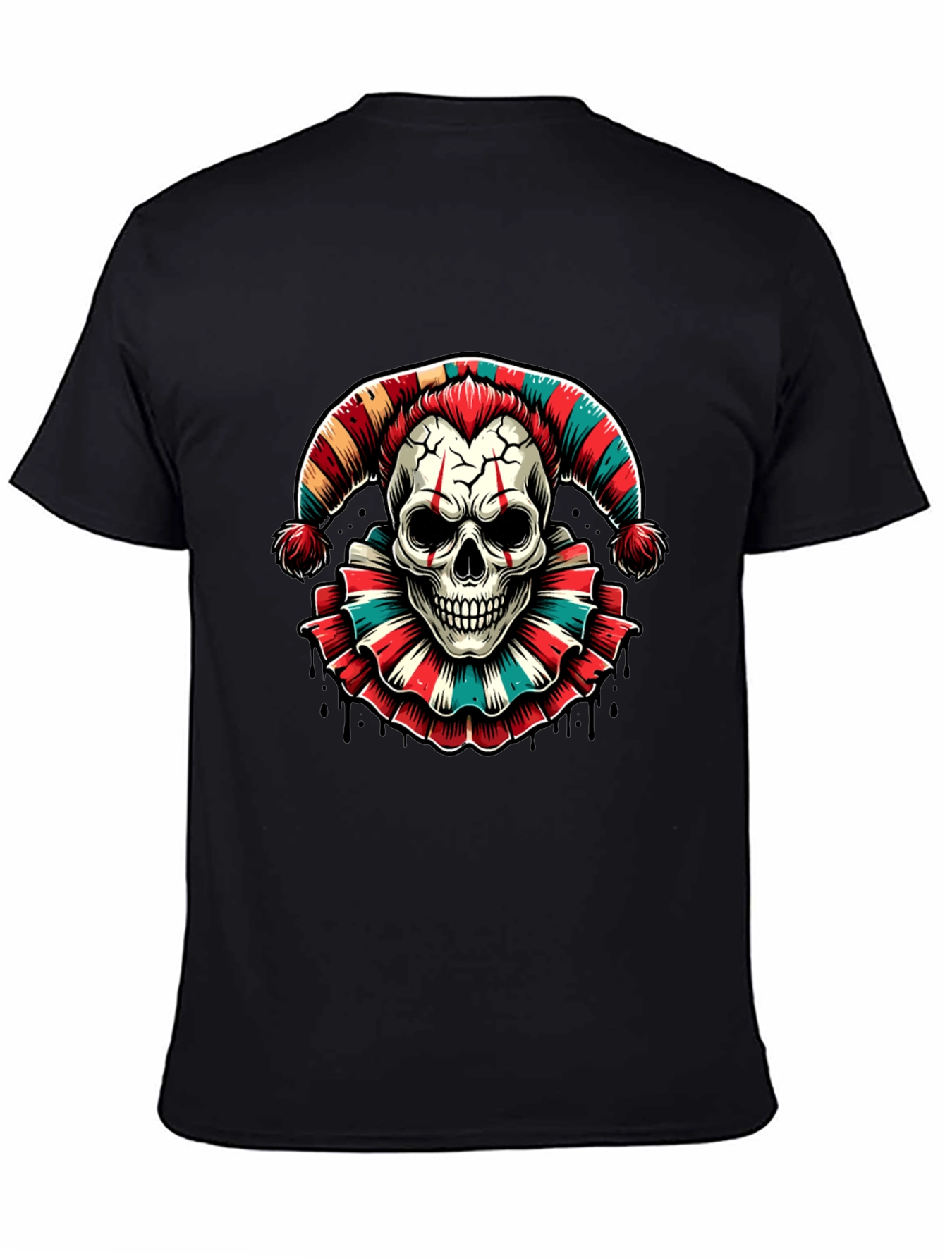 Skull Jester Graphic Tee - Mens Black T-Shirt