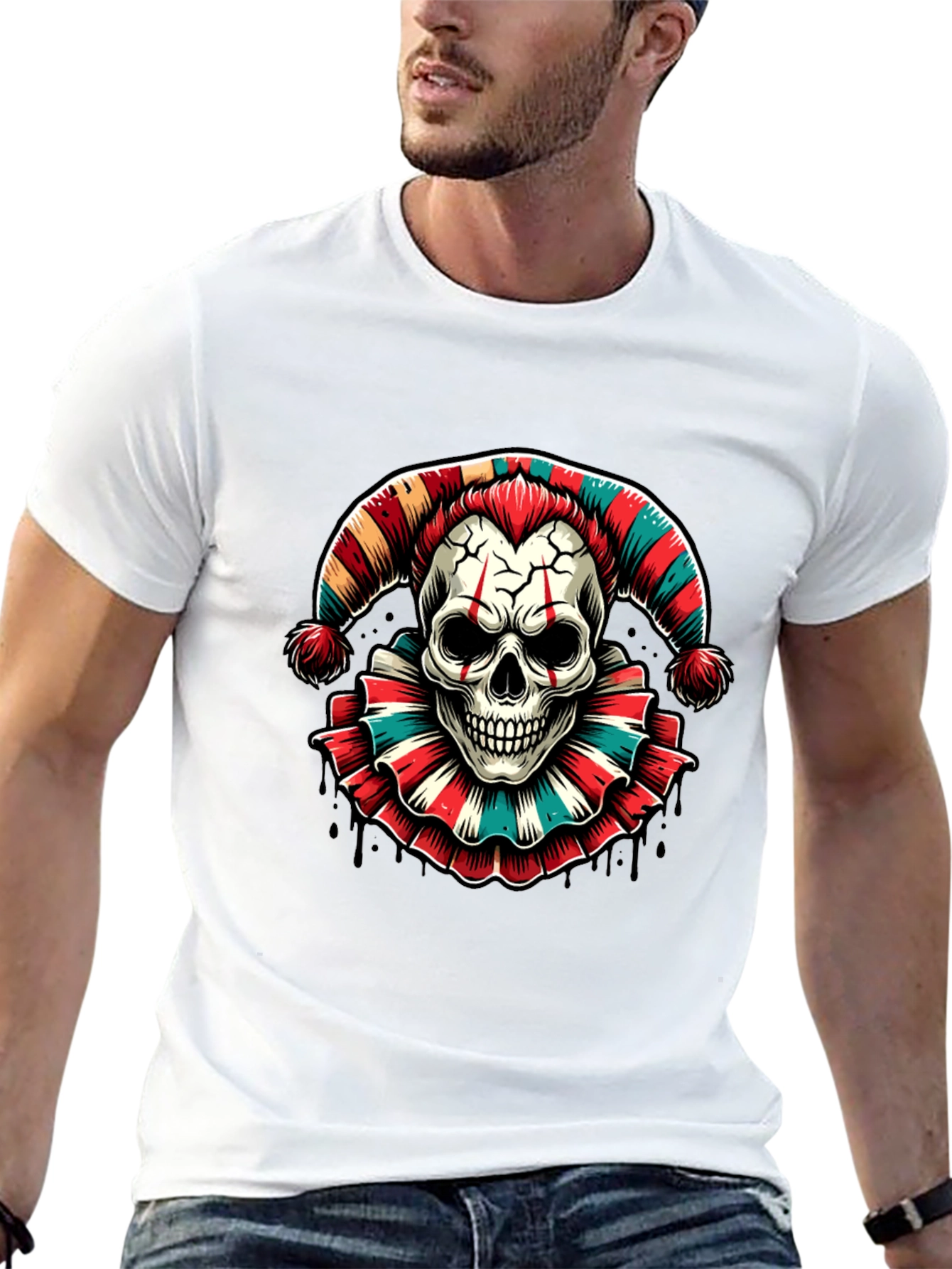 Skull Jester Graphic Tee - Mens Black T-Shirt
