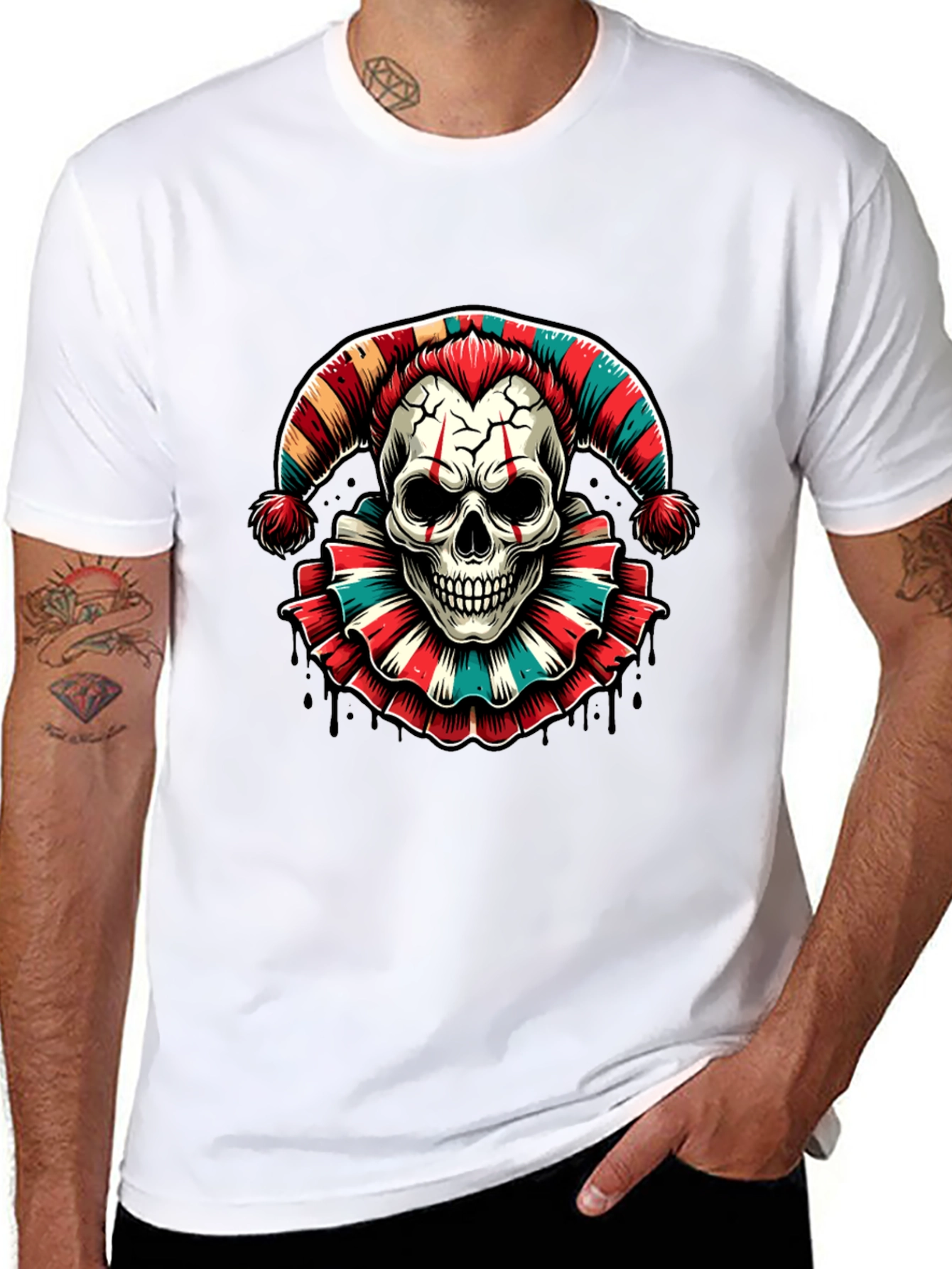 Skull Jester Graphic Tee - Mens Black T-Shirt