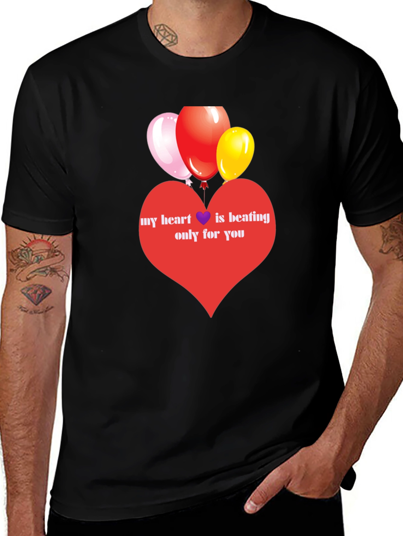 Heart Balloons Graphic Tee - Love Expression Shirt