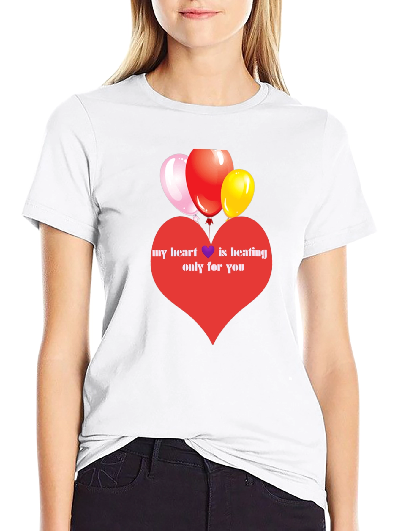 Heart Balloons Graphic Tee - Love Expression Shirt