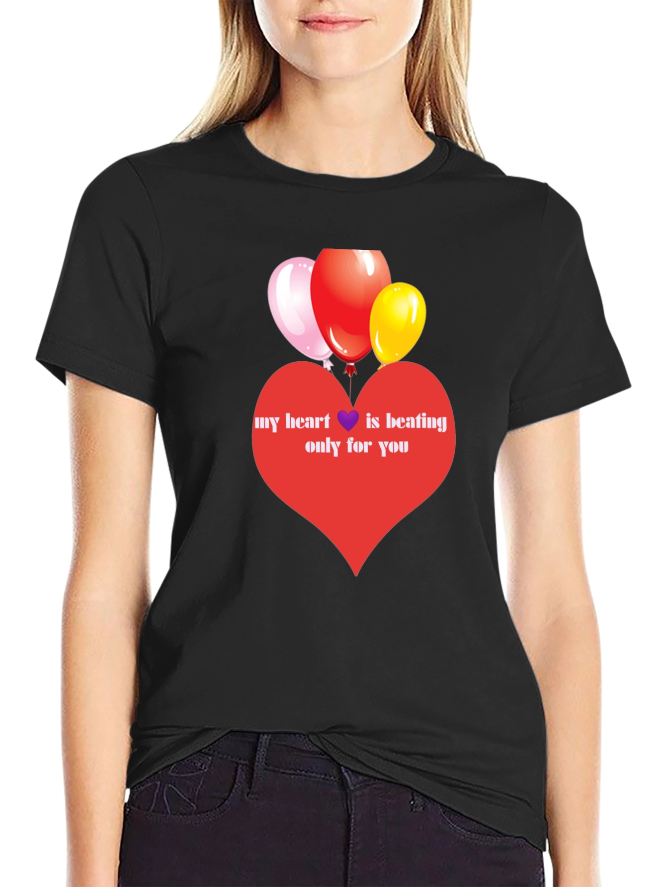 Heart Balloons Graphic Tee - Love Expression Shirt