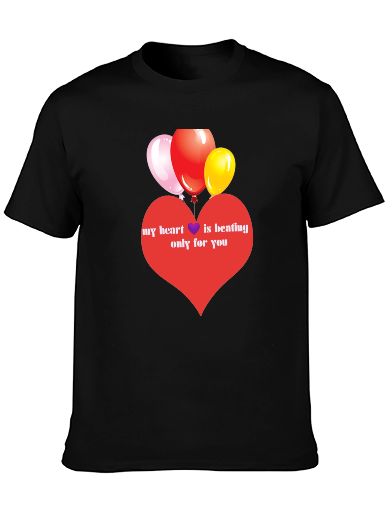Heart Balloons Graphic Tee - Love Expression Shirt