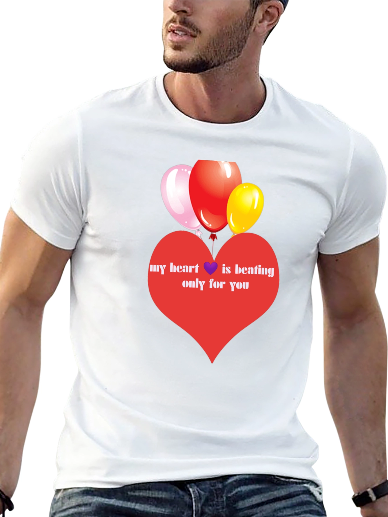 Heart Balloons Graphic Tee - Love Expression Shirt