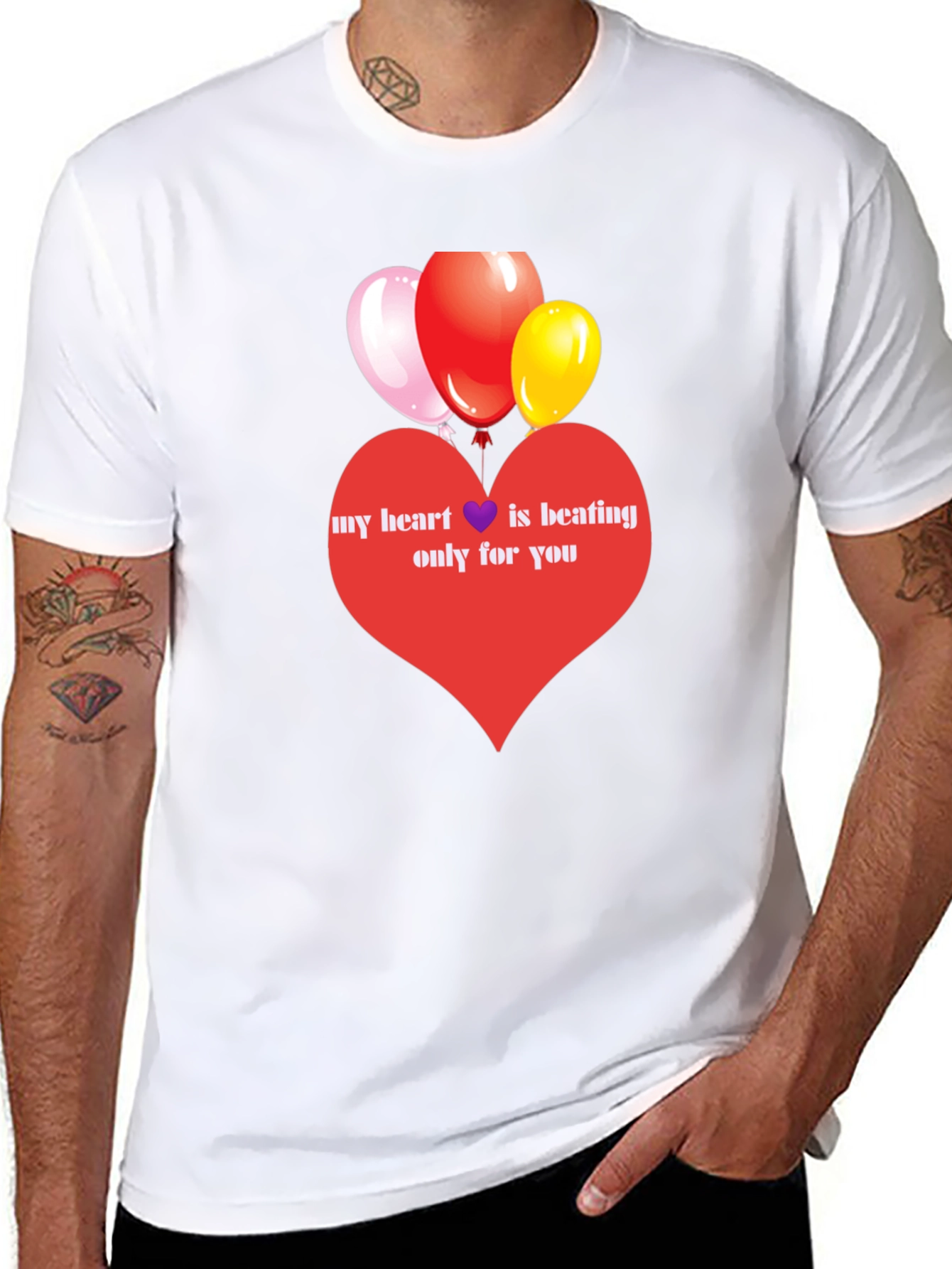 Heart Balloons Graphic Tee - Love Expression Shirt
