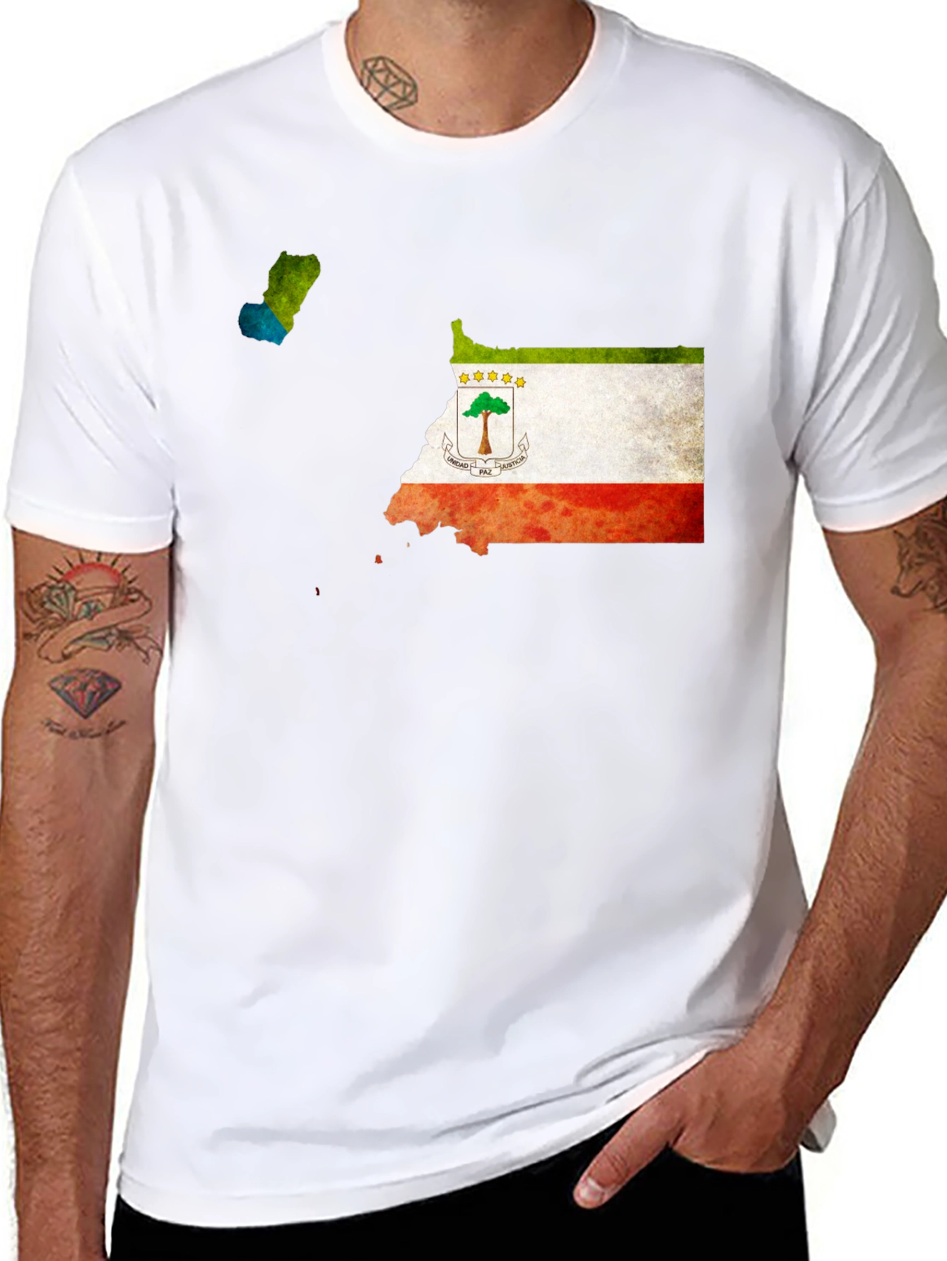 Equatorial Guinea Flag Map T-Shirt