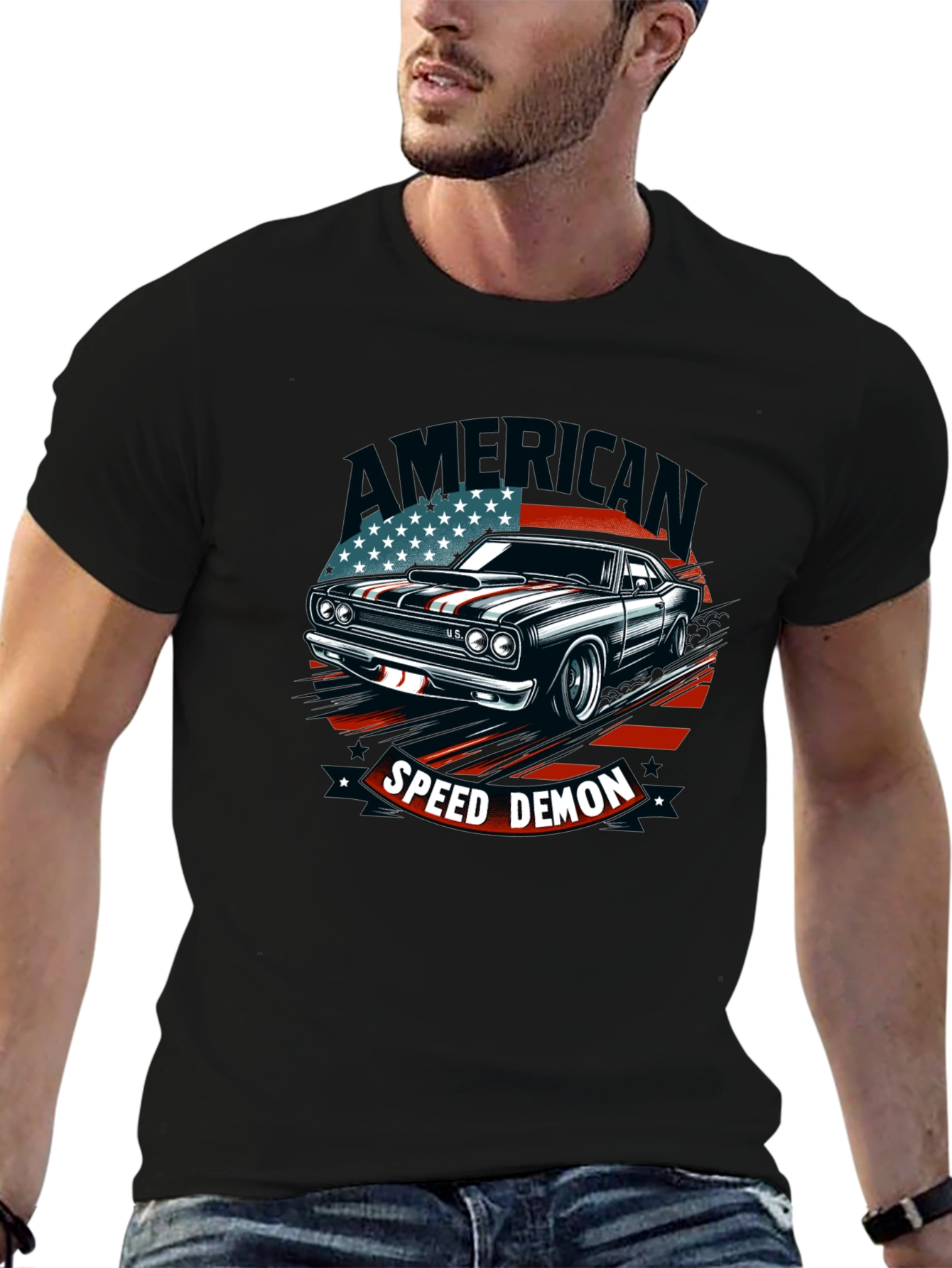 American Speed Demon Car Graphic T-Shirt