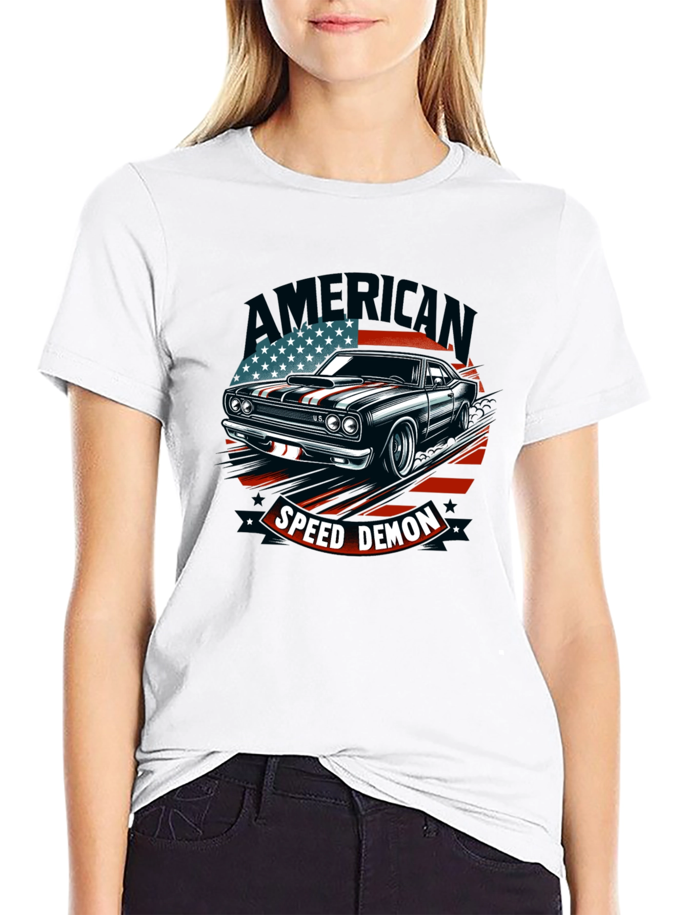 American Speed Demon Car Graphic T-Shirt