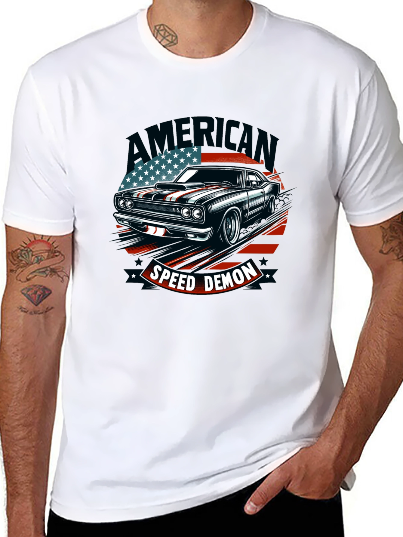 American Speed Demon Car Graphic T-Shirt