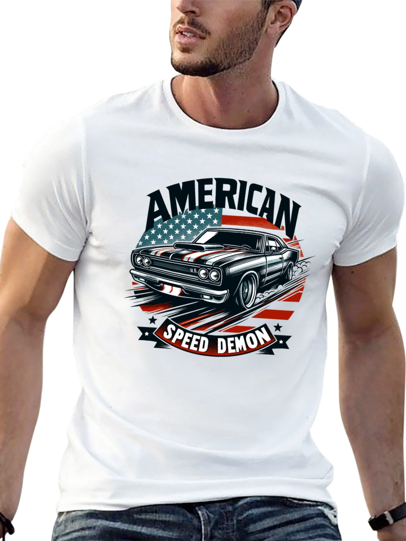 American Speed Demon Car Graphic T-Shirt