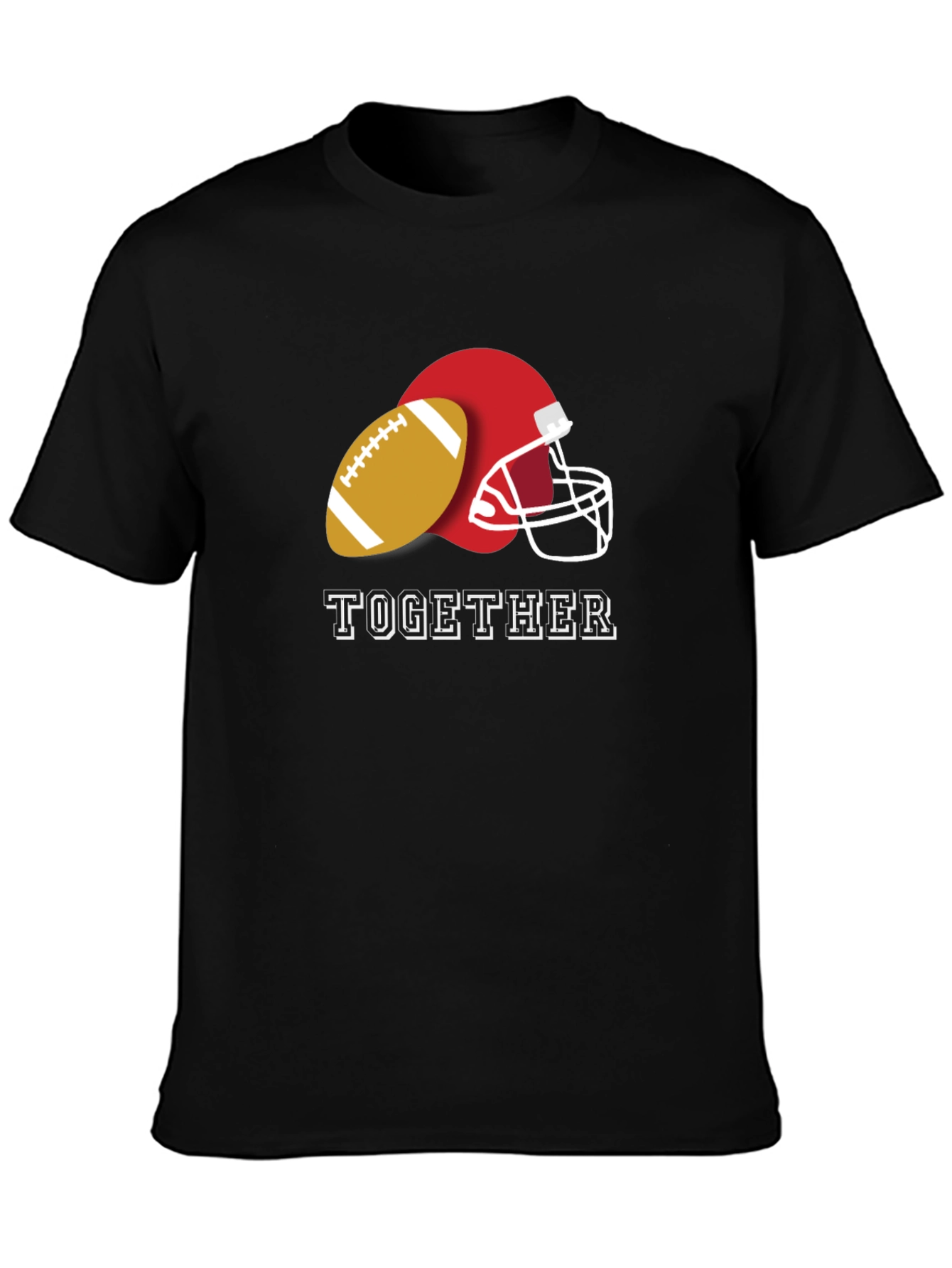 Together Football Helmet and Ball Graphic Tee