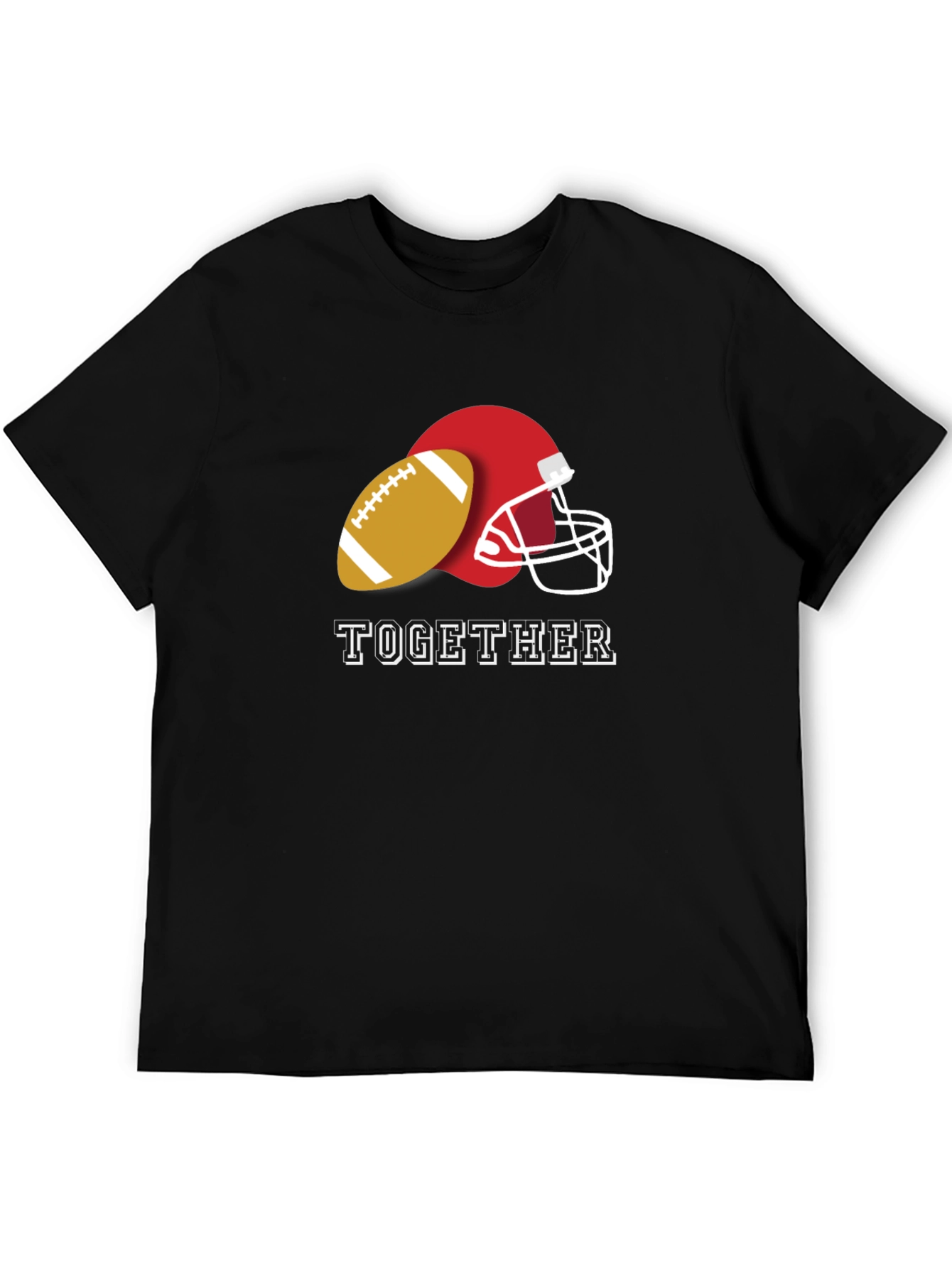 Together Football Helmet and Ball Graphic Tee