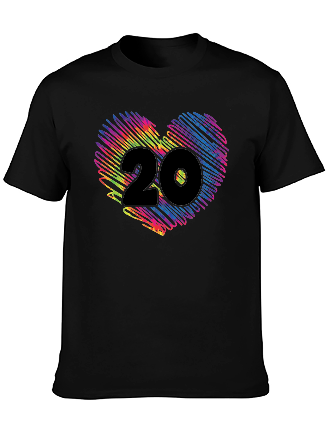 Vibrant Heart 20 Graphic Tee - Black