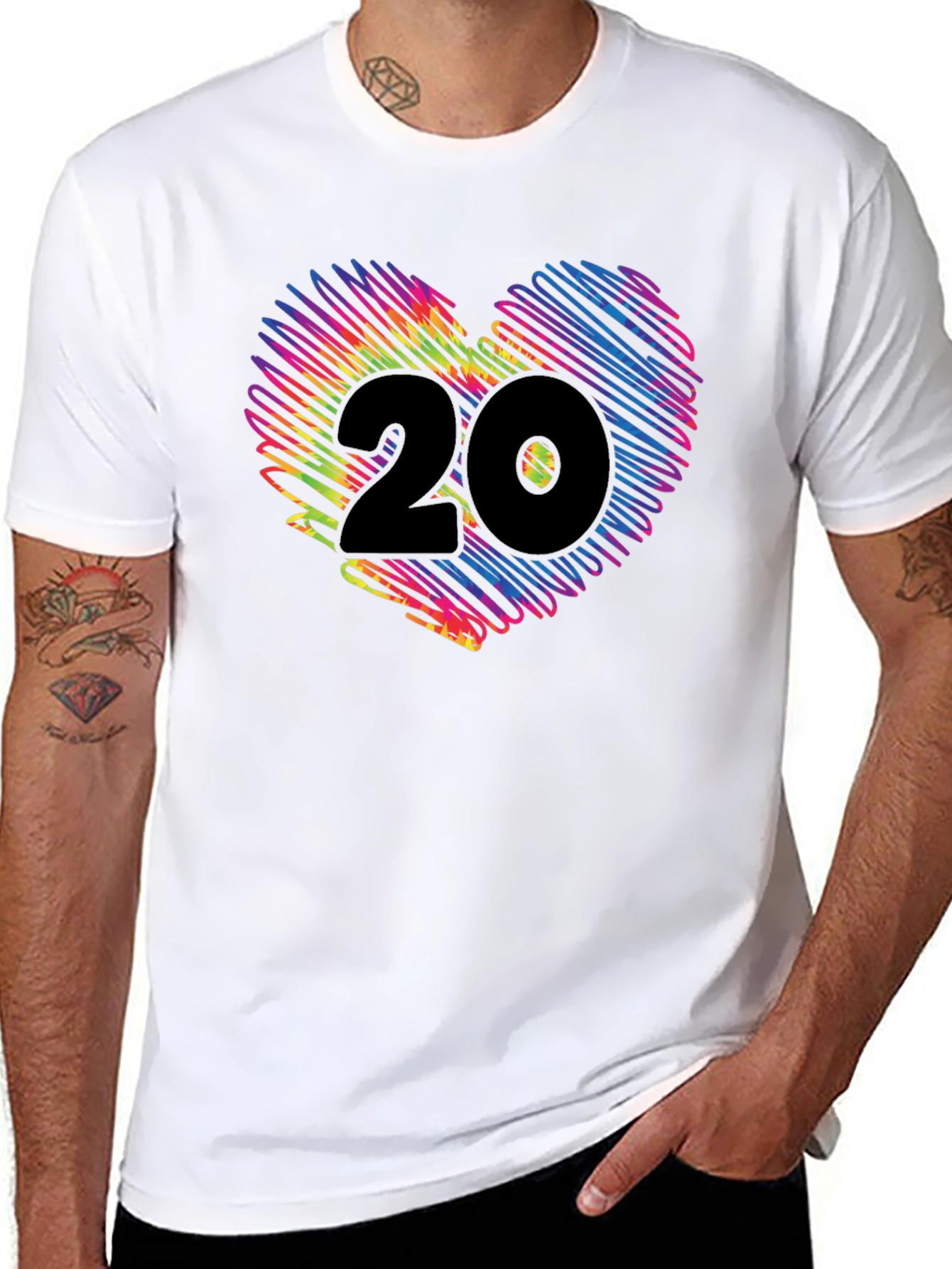 Vibrant Heart 20 Graphic Tee - Black