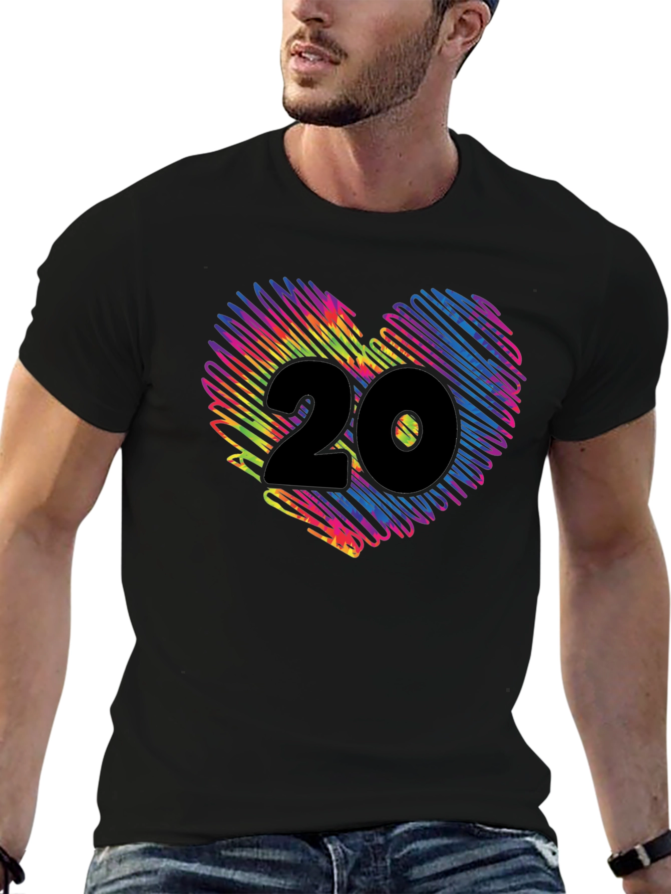 Vibrant Heart 20 Graphic Tee - Black