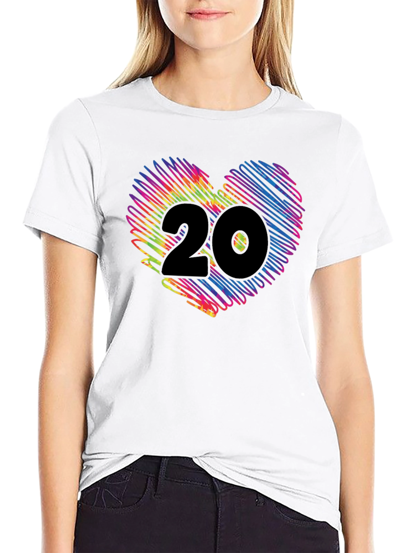 Vibrant Heart 20 Graphic Tee - Black