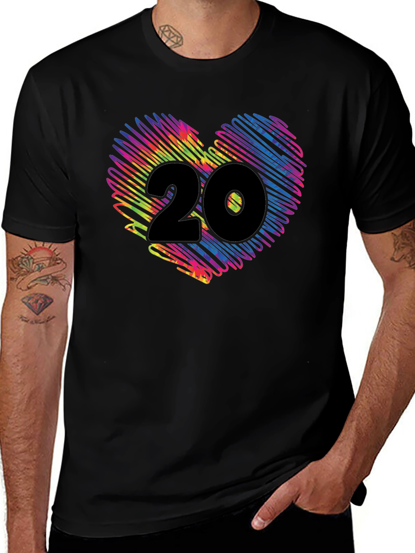 Vibrant Heart 20 Graphic Tee - Black