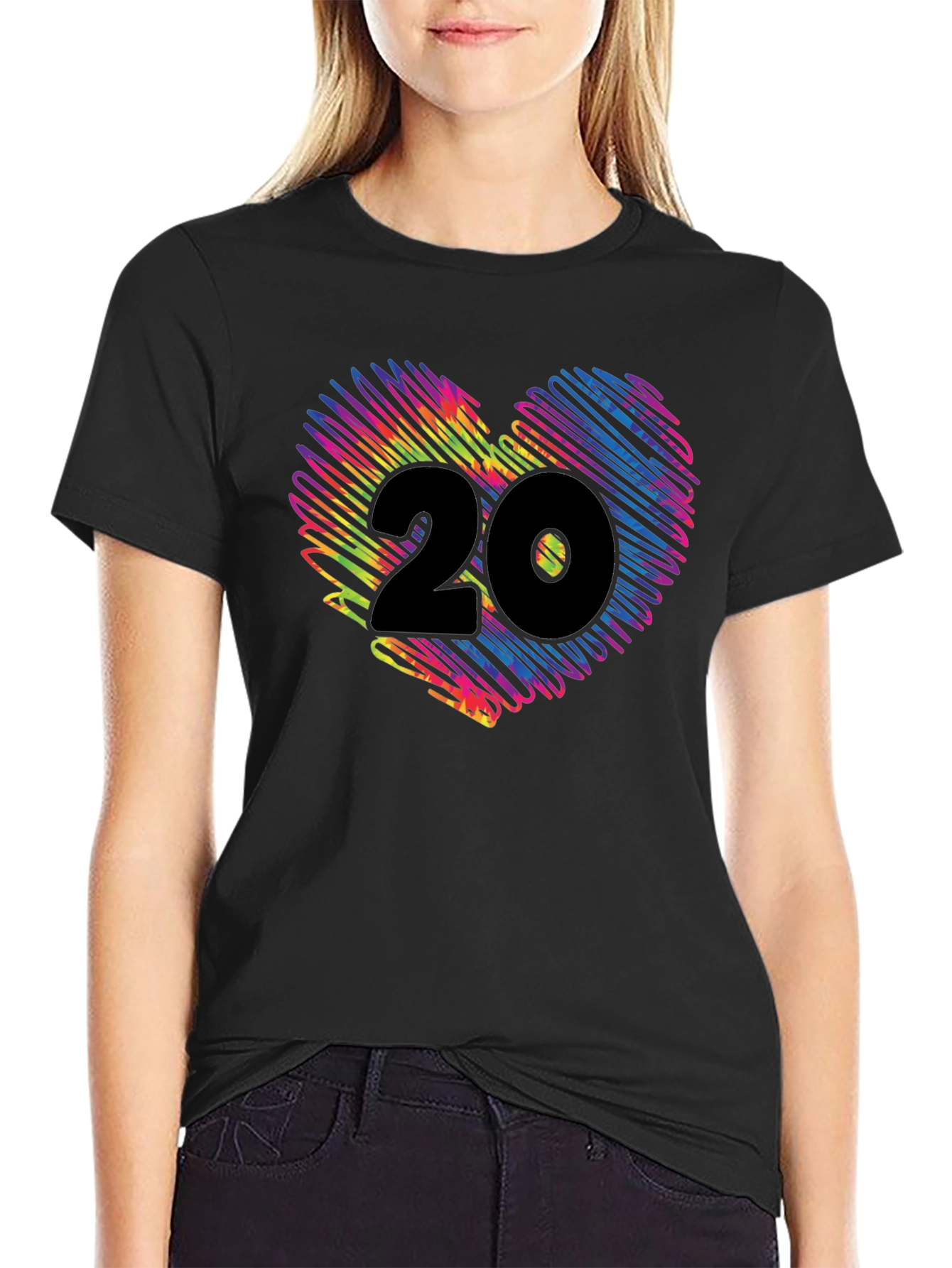 Vibrant Heart 20 Graphic Tee - Black