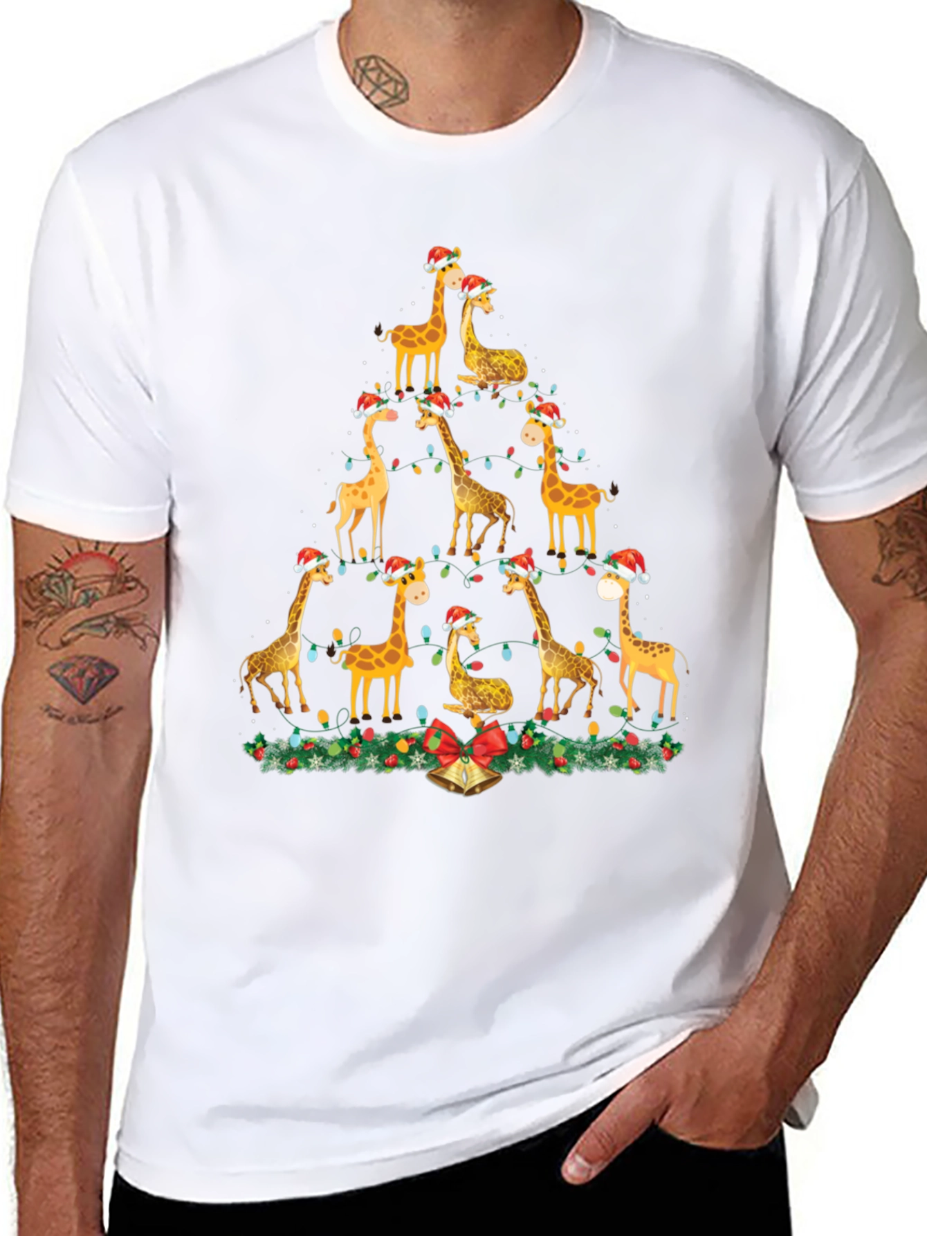 Giraffe Christmas Tree T-Shirt