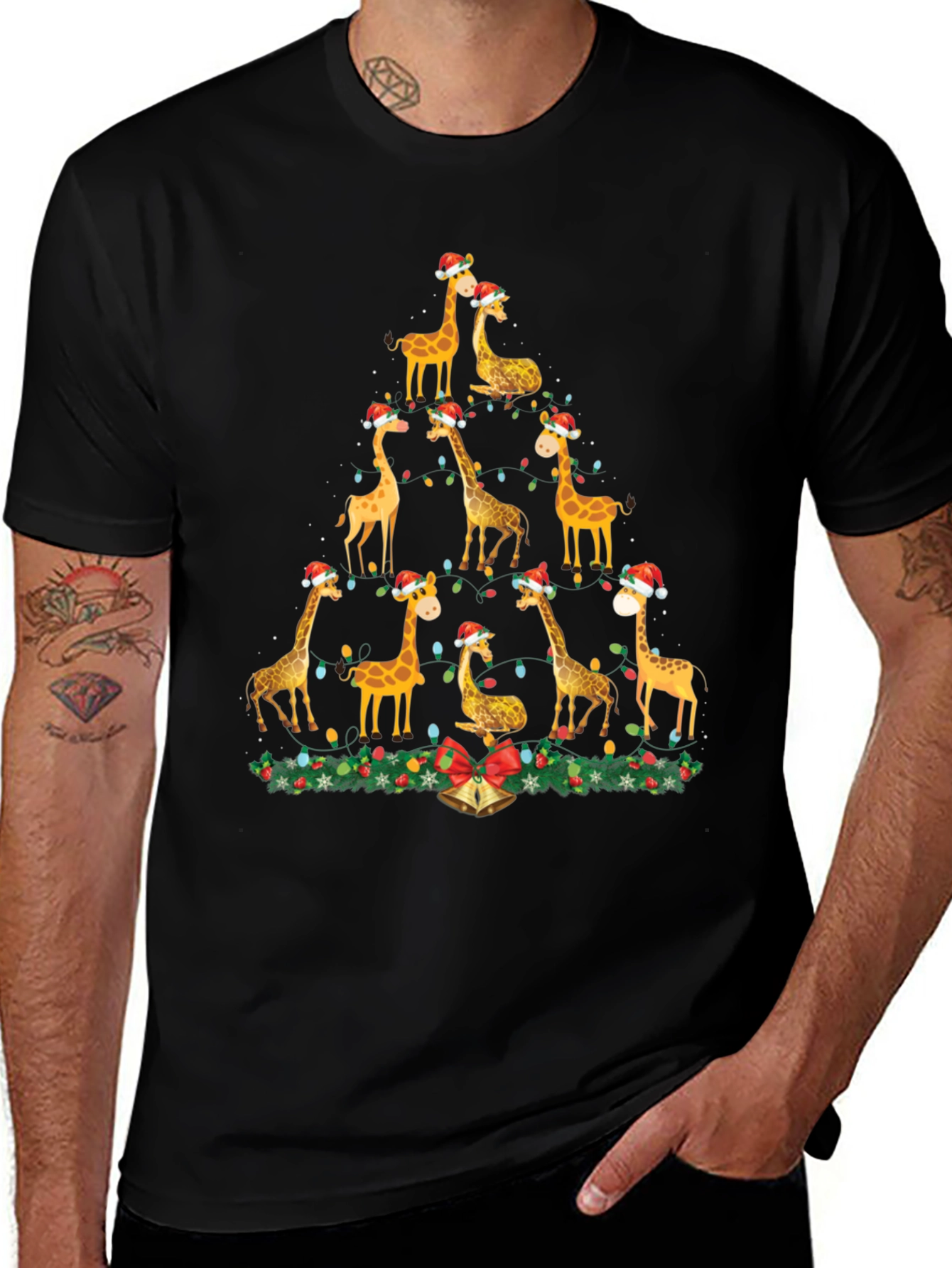 Giraffe Christmas Tree T-Shirt