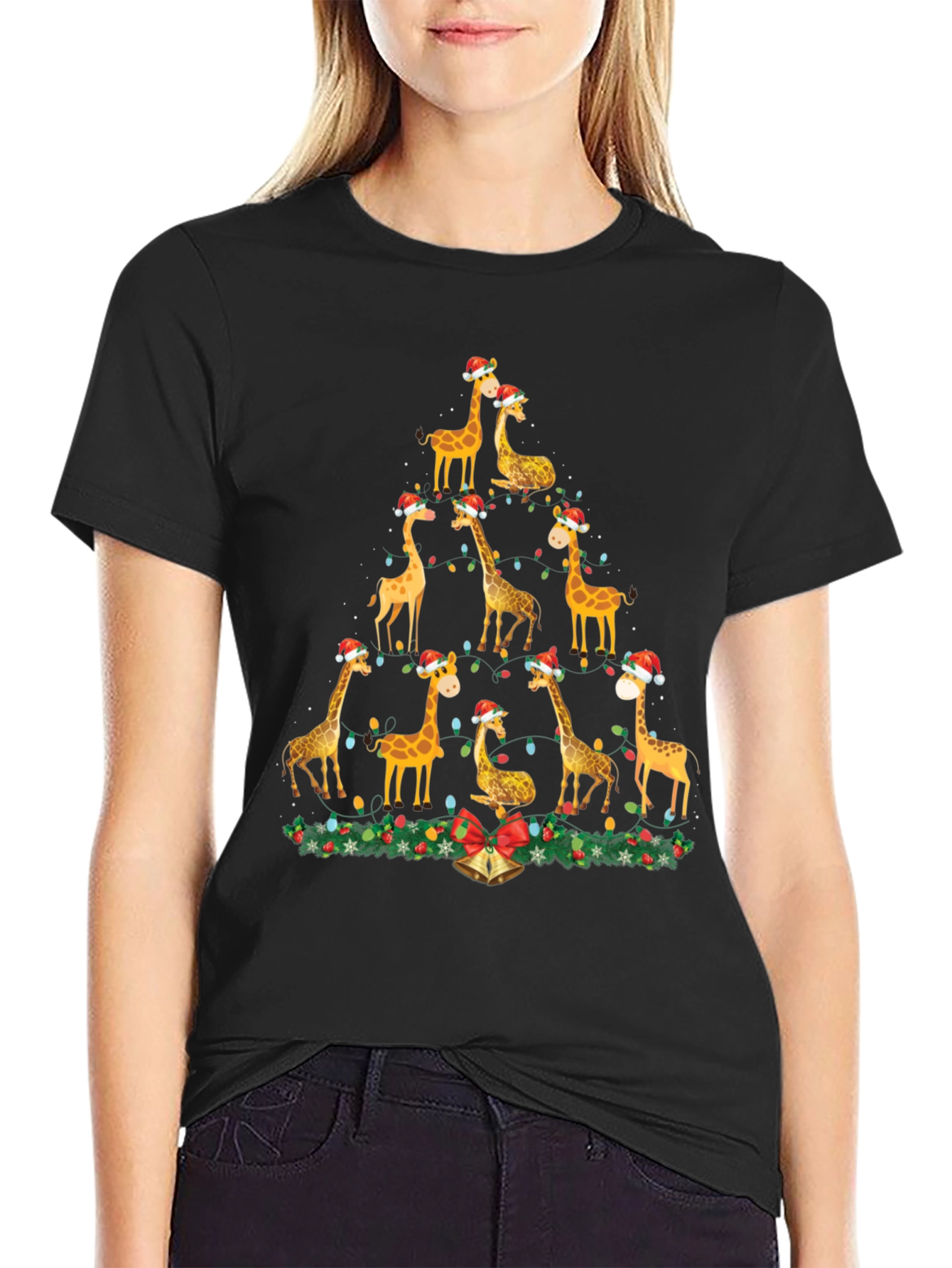 Giraffe Christmas Tree T-Shirt