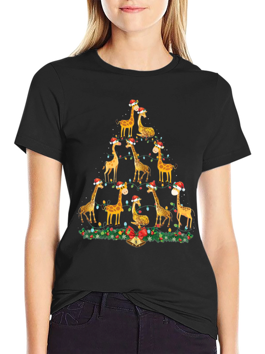 Giraffe Christmas Tree T-Shirt