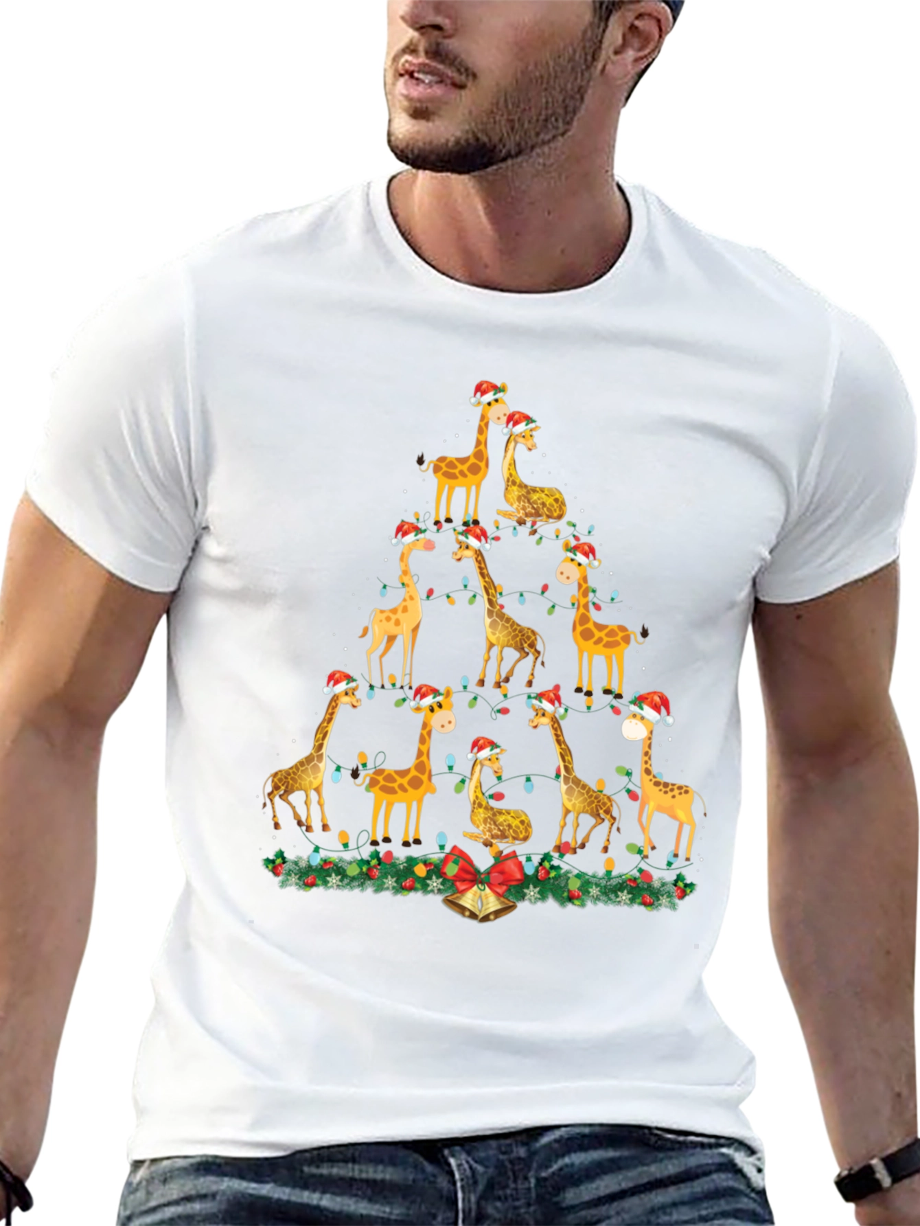 Giraffe Christmas Tree T-Shirt