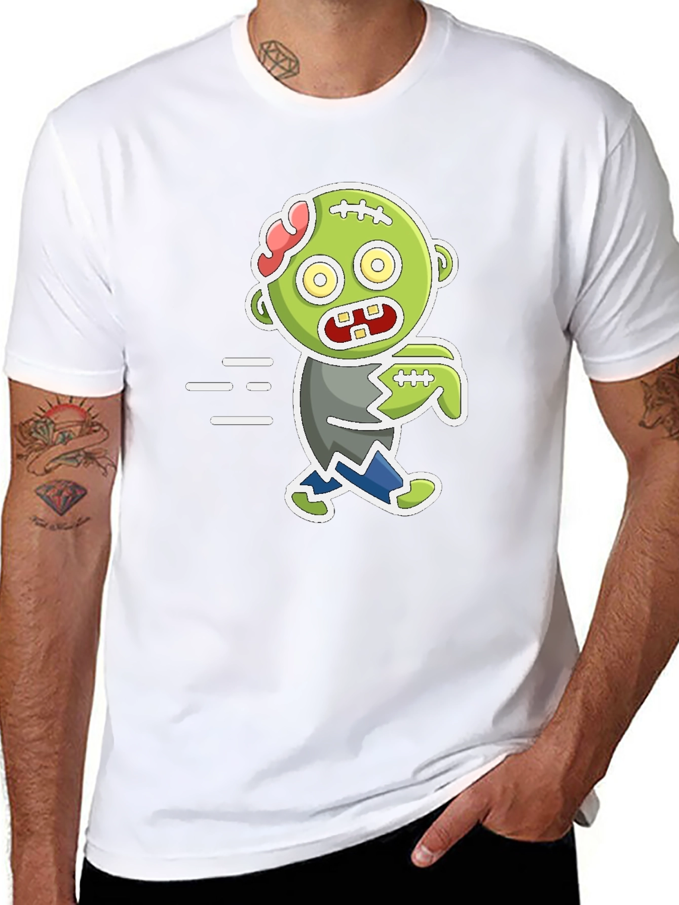 Cartoon Zombie Graphic T-Shirt - Halloween Fun