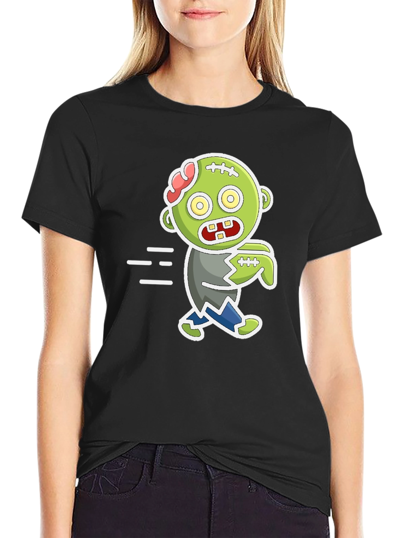 Cartoon Zombie Graphic T-Shirt - Halloween Fun