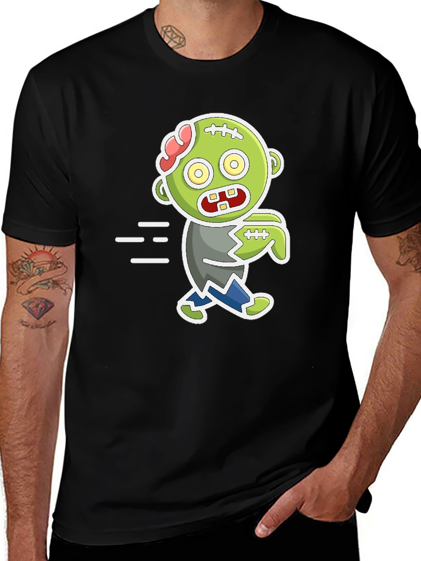 Cartoon Zombie Graphic T-Shirt - Halloween Fun