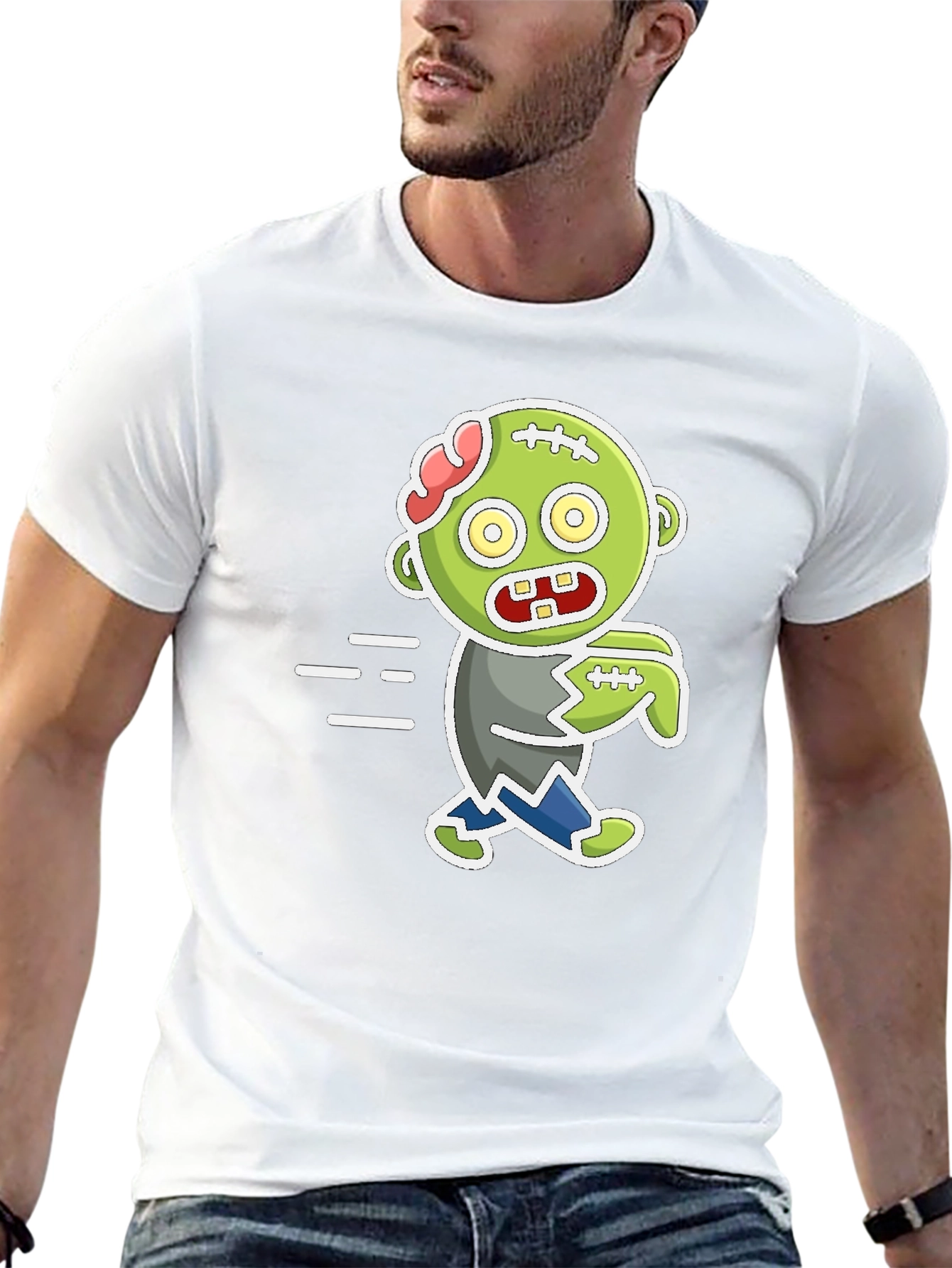 Cartoon Zombie Graphic T-Shirt - Halloween Fun
